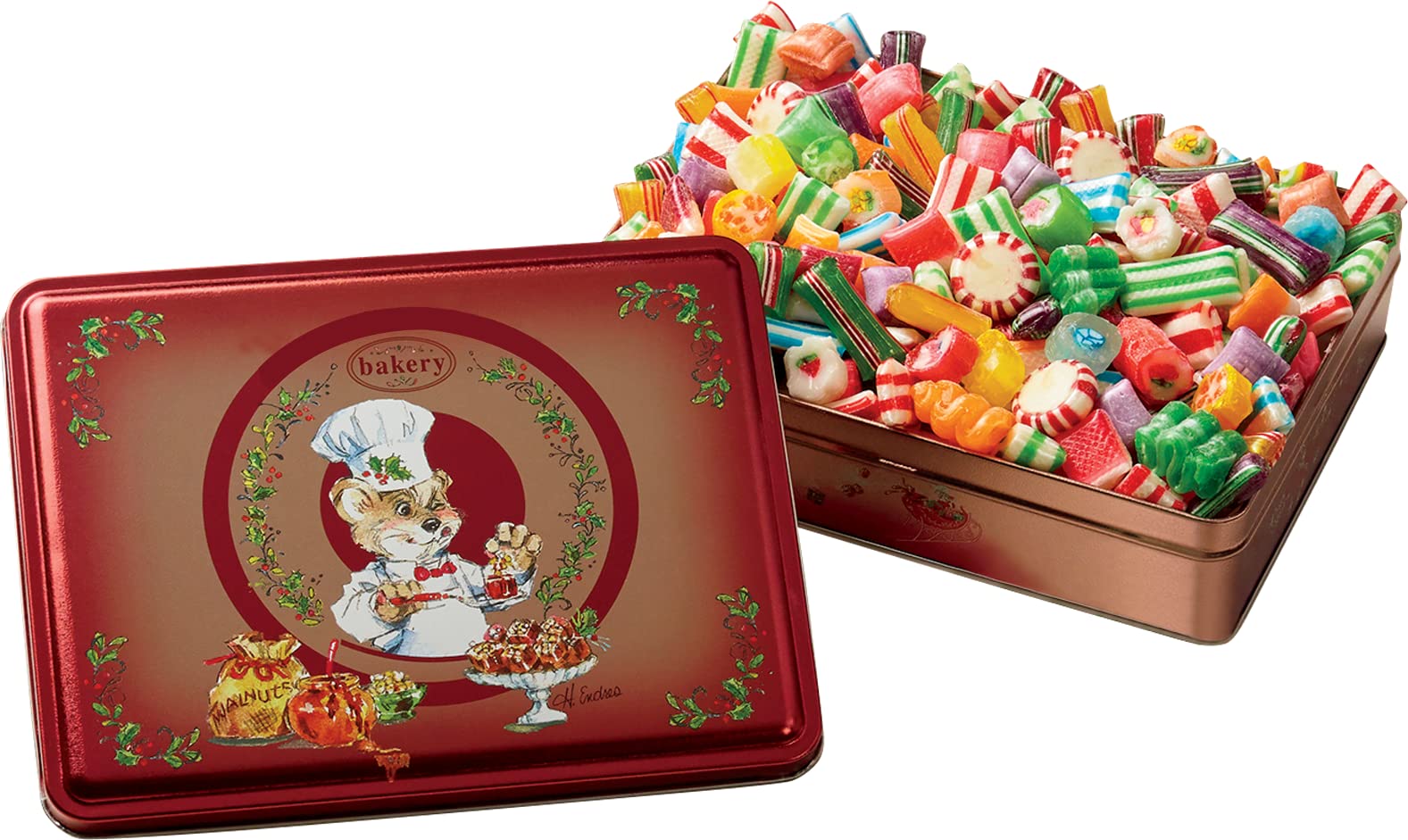 The Swiss Colony Old-Fashioned Christmas Candy - Holiday Assortment Filled with Mini Hard Candy, Baby Ribbons, Pillows, Straws, Chips, Waffles