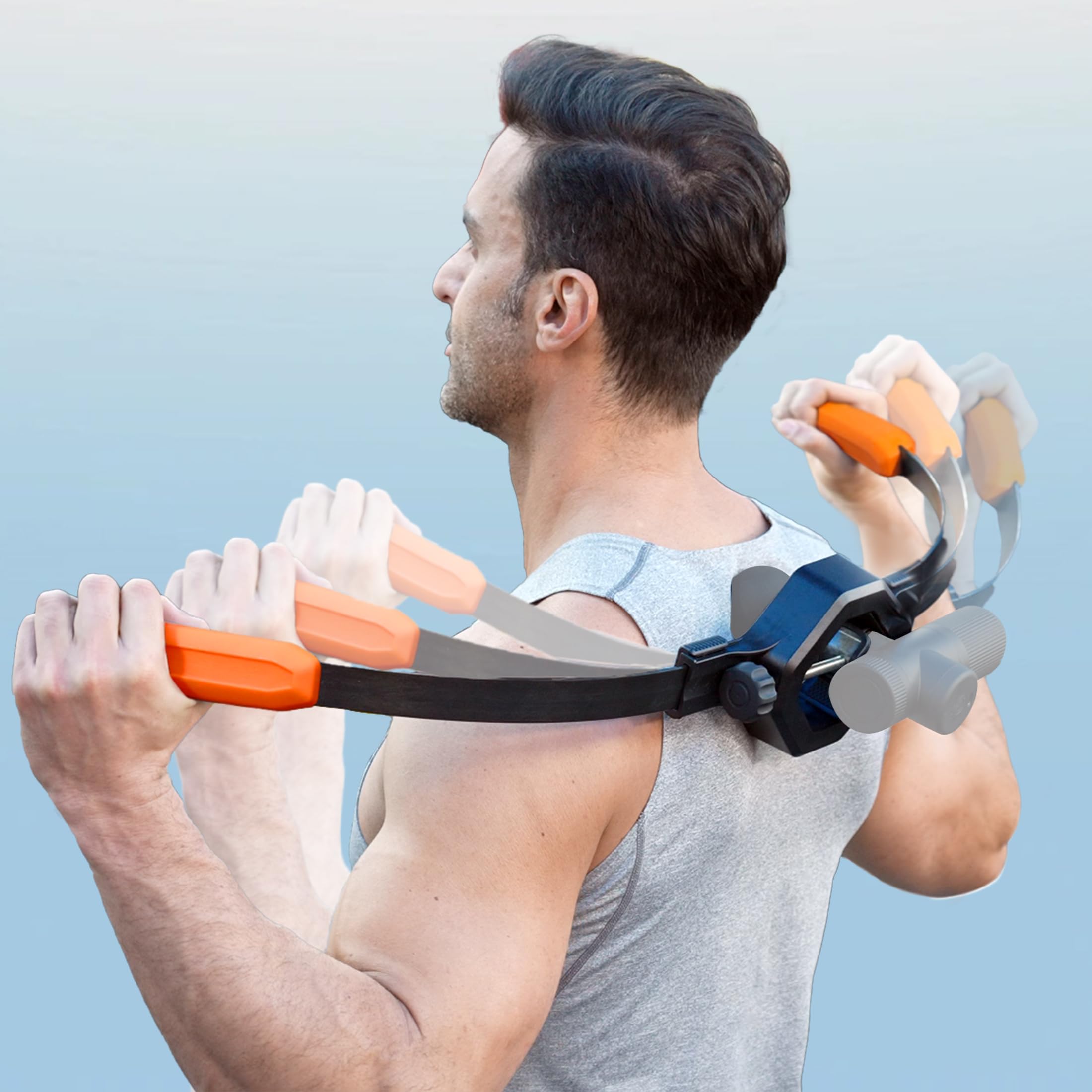 GREENTEC Massage Buddy Holder – Ergonomic Extension Handle + Tension‑Core Flexible Arms for Deep Tissue Relief – Full‑Body Access Without Strain