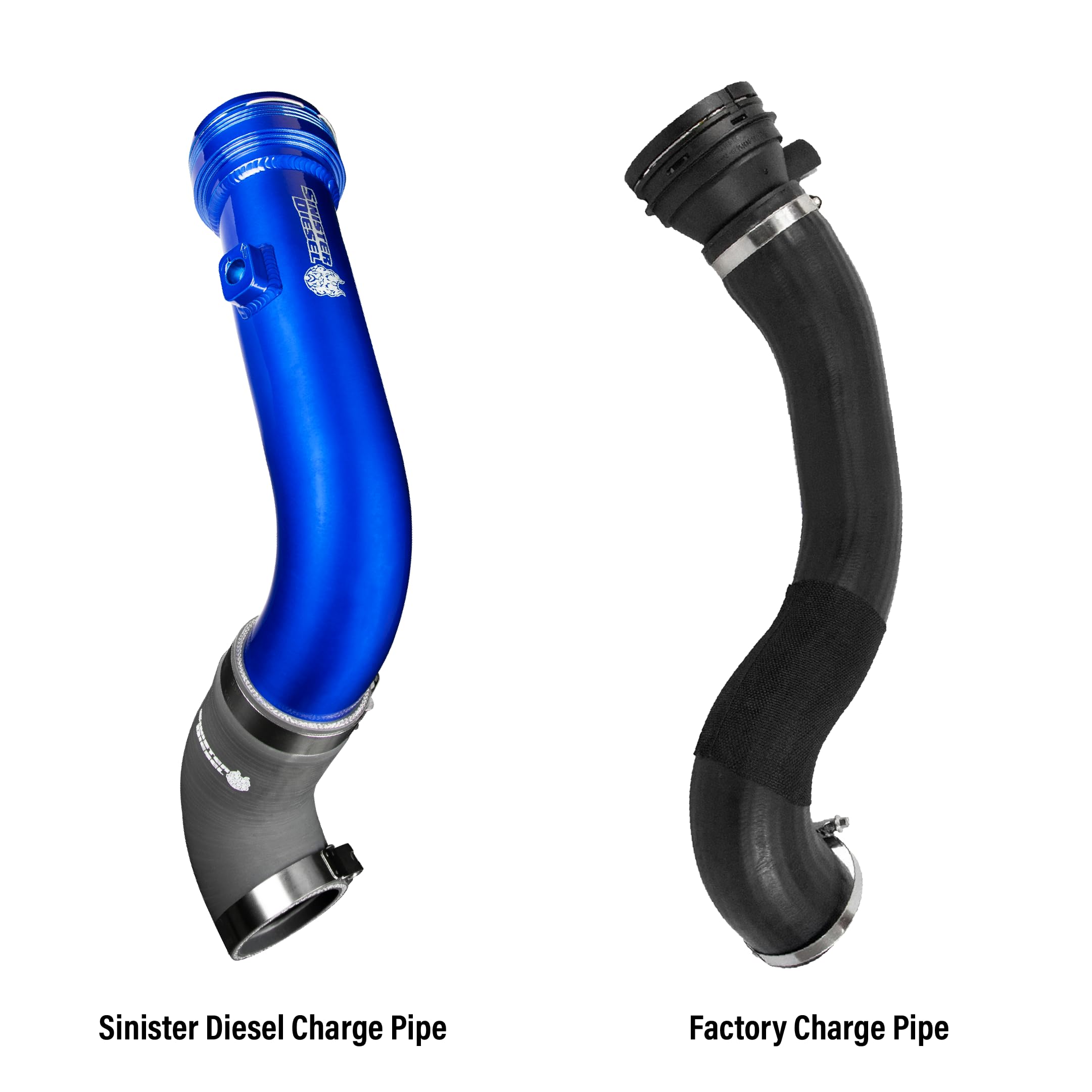 Sinister Diesel Cold Side Charge Pipe for 2017+ Ford Powerstroke 6.7L | Aluminum Intercooler Pipe Upgrade | Improved Airflow, Durability & Performance | 50 State Legal | SD-CSCP-6.7-17