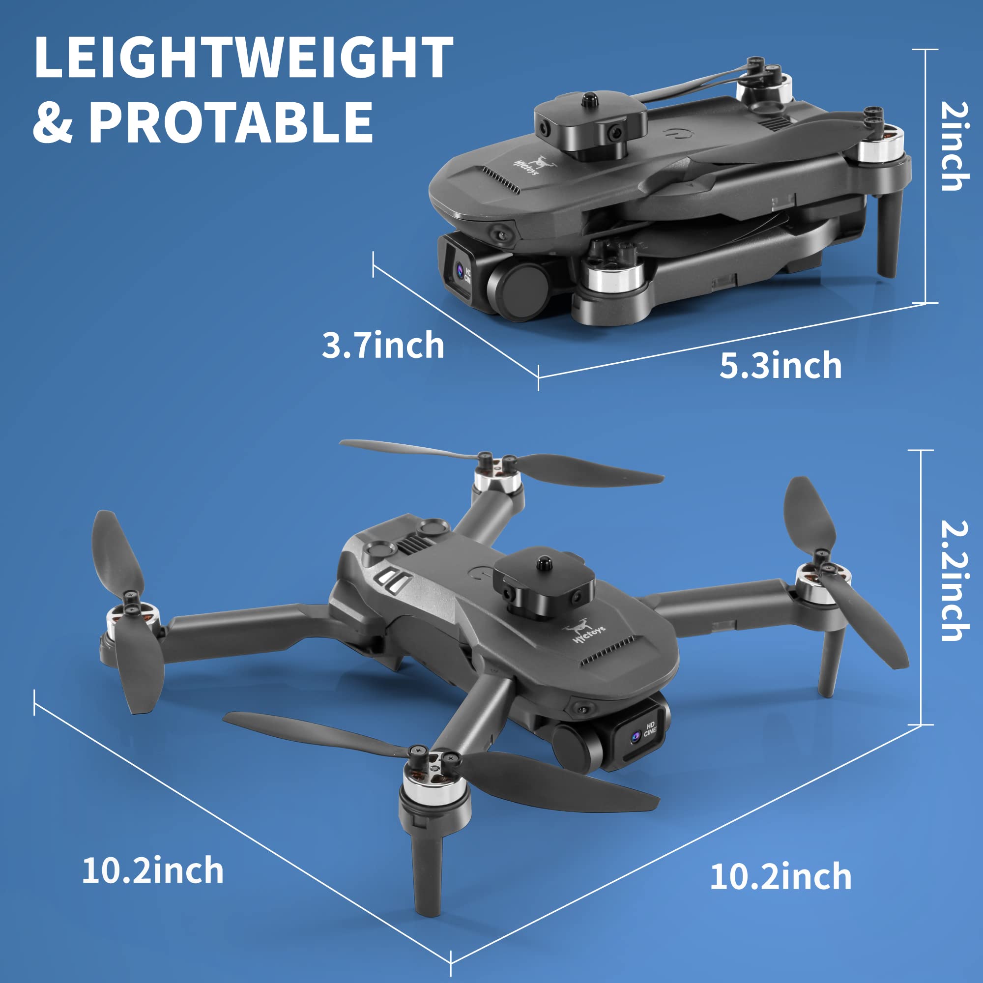 Drone with Camera for Adults, 1080P HD Foldable FPV Remote Control Quadcopter, 3D Flips, 2 Batteries, Altitude Hold, Toys Gifts for Kids and Adults with Carrying Case