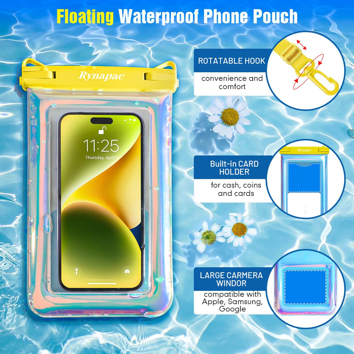 [Up to 8.5"] Waterproof Phone Pouch Floating - 2 Pack Waterproof Phone Bag for Beach Essentials, IPX8 Underwater Cell Phone Holder with Lanyard for iPhone 16 15 14 13 Pro Max, Galaxy S24/23/22 Series