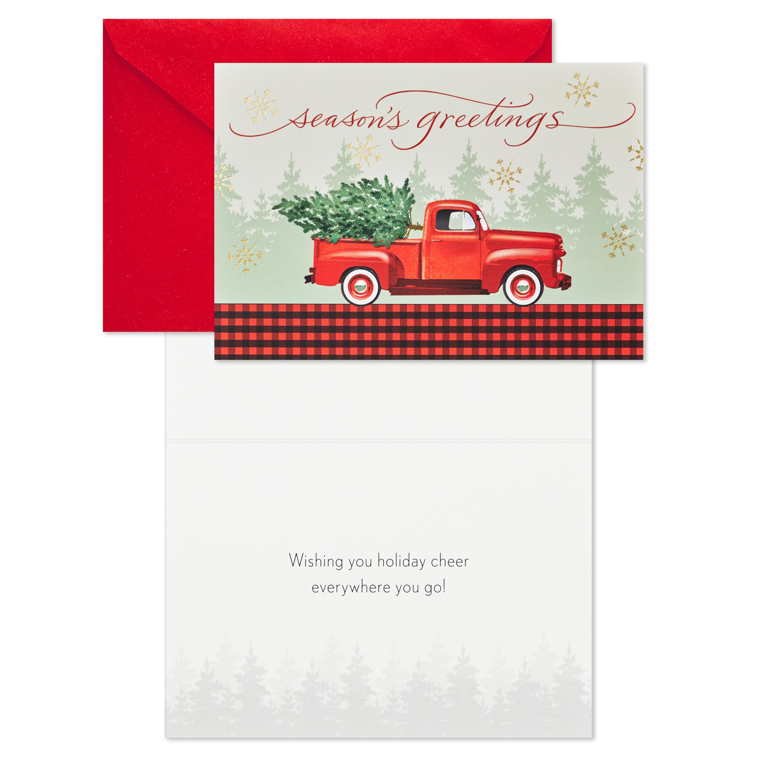 Hallmark Boxed Christmas Cards, Rustic Red Truck (40 Cards and 40 Envelopes) Season's Greetings