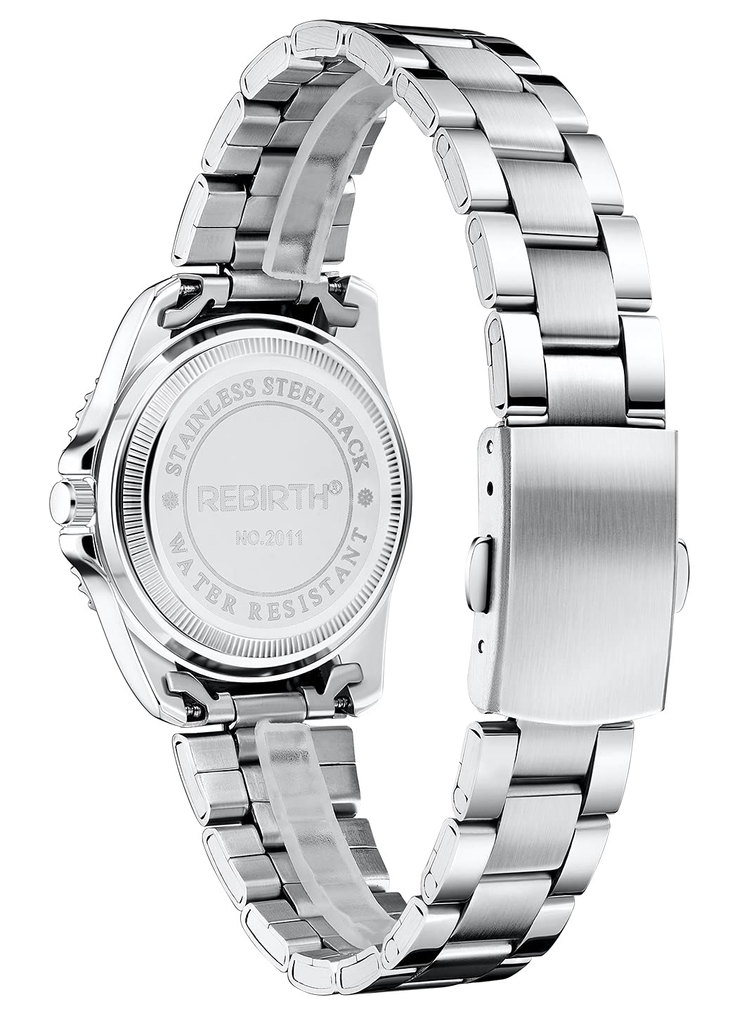 BESTKANG Womens Stainless Steel Analog Silver Watch for Women Waterproof Date Luminous