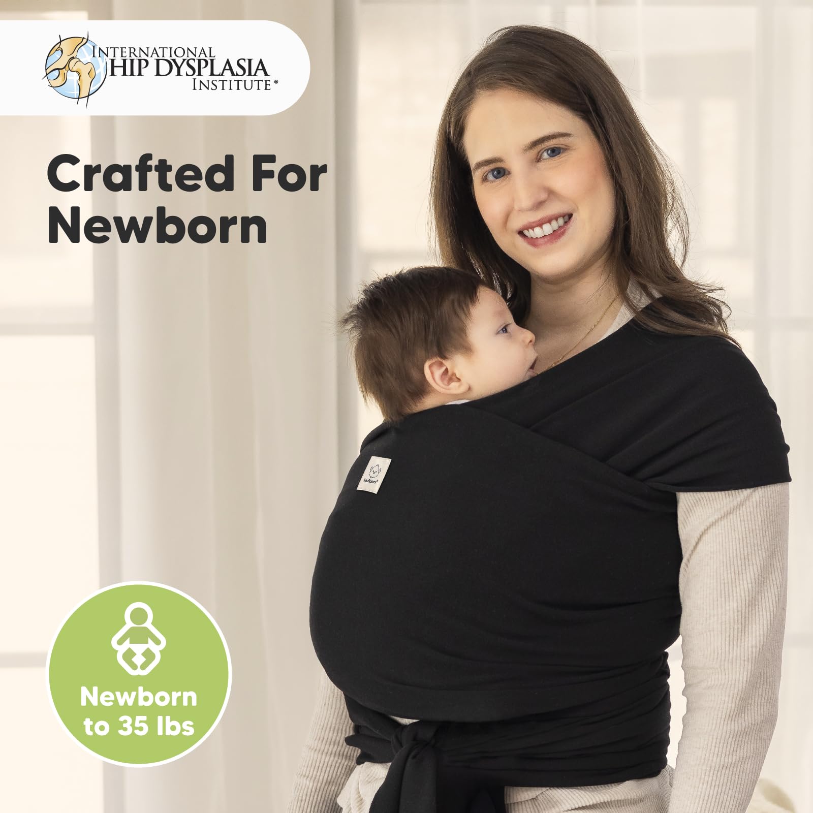 KeaBabies Baby Wrap Carrier - All in 1 Original Breathable Baby Sling, Lightweight,Hands Free Baby Carrier Sling, Baby Carrier Wrap, Baby Carriers for Newborn, Infant,Baby Wraps Carrier (Trendy Black)