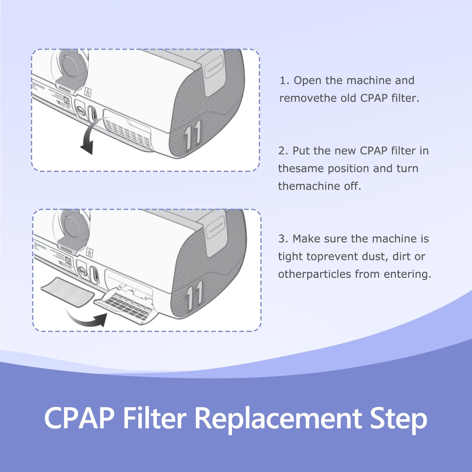 30 Packs CPAP Filter - Premium Ultra Fine Disposable Replacement Filters for CPAP Machines - Compatible with ResMed Air 10, Airsense 10, Aircurve 10, S9 Series and More