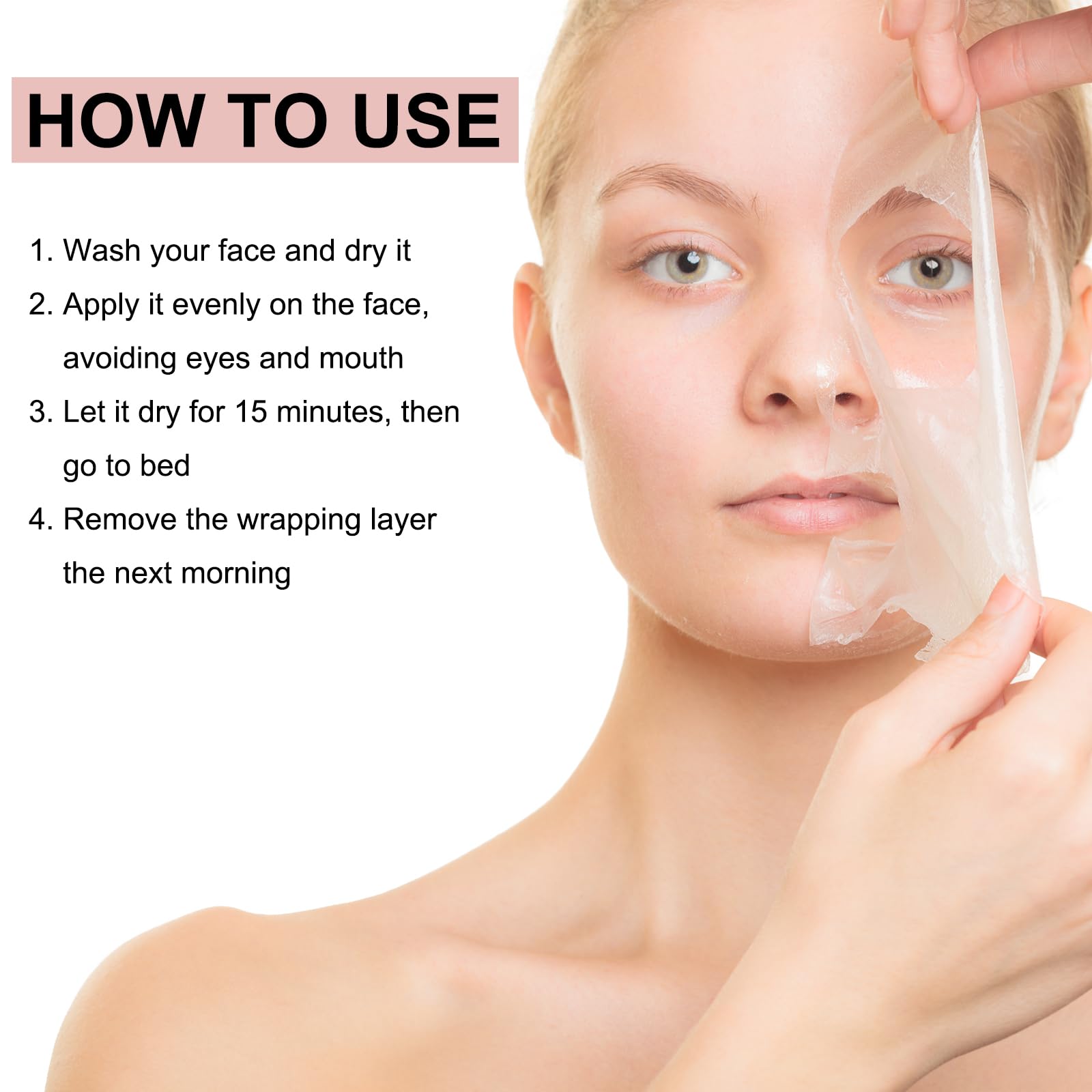 fitbuter Collagen Overnight Wrapping Peel Off Facial Mask with Jelly Brush, Skin Hydration & Firming & Glowy, Improve Sagging & Dullness, Korean Skincare(75ml, 2.54 fl.oz)