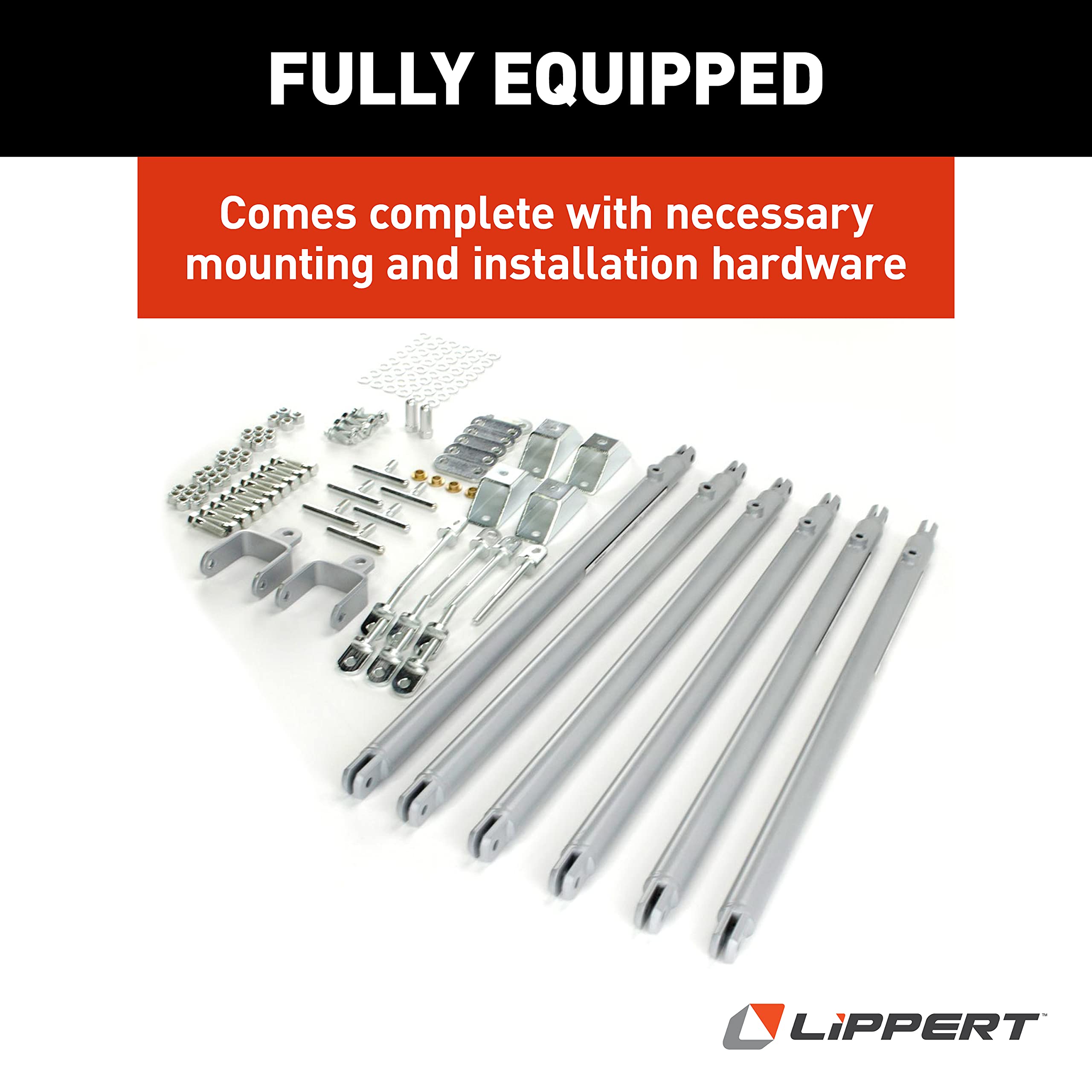 JT's Strong Arm Fifth-Wheel Jack Stabilizer Kit, Bolt-On Installation, Universal Compatibility, Telescoping Tubes, Eliminates Chassis Movement - 191023