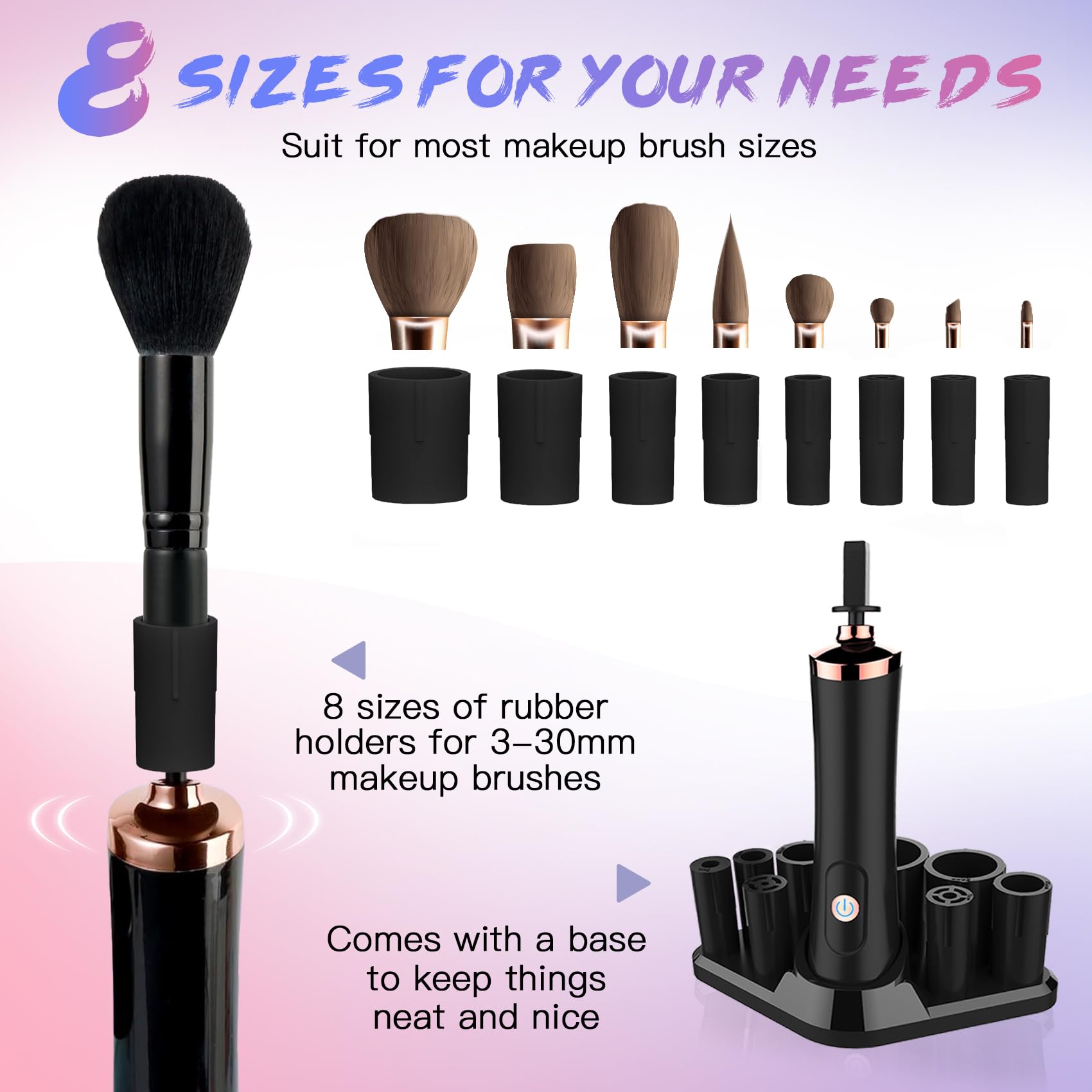 Makeup Brush Cleaner Machine - Super Fast Electric Makeup Brush Cleaner and Dryer - Quick Wash and Dry in Seconds - Suit for Most Makeup Brush Sizes