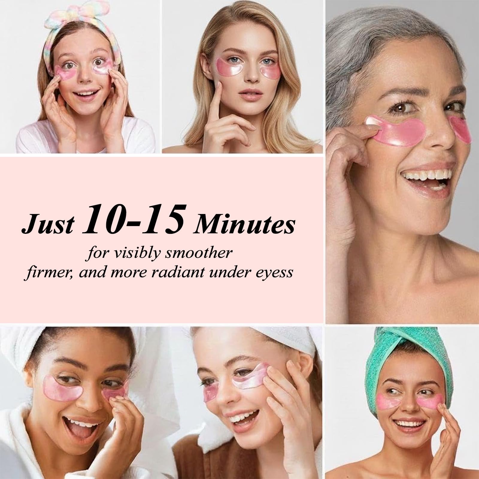 Instalift PDRN Collagen Eye Masks For Dark Circles & Puffiness, Lifting & Firming Under Eye Patches to Smooth Fine Lines, Anti-Aging Eye Patches for Revitalized, Youthful & Refreshed Eyes (8 Pairs)