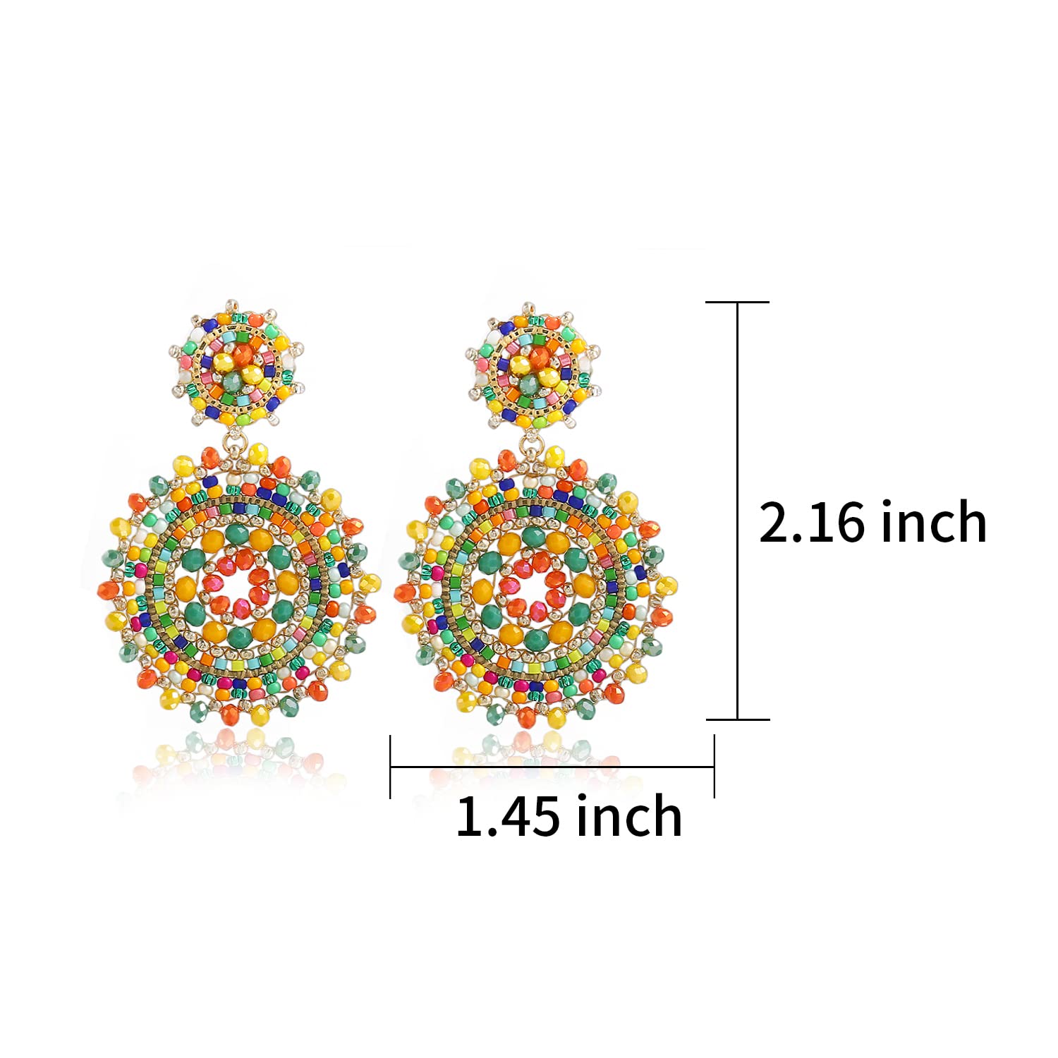 Elegance 11 Designs Colorful Beaded Earrings For Women Seed Bead Summer Beach Boho Statement Dangle Handmade Earrings Jewelry