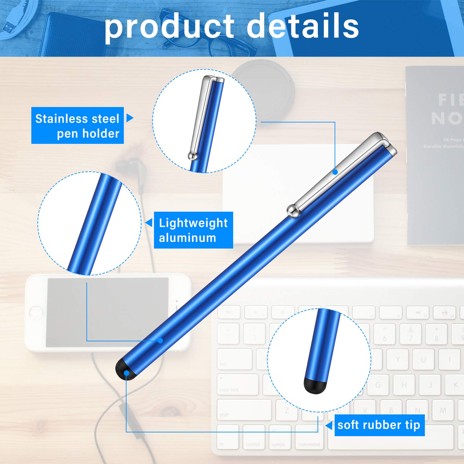 Outus 130 Pcs Stylus Pens for Touch Screens Universal Slim Capacitive Stylus Digital Pen Compatible with Phone, Android, Phone, Tablet, Most Devices with Capacitive Touch Screen, 10 Colors