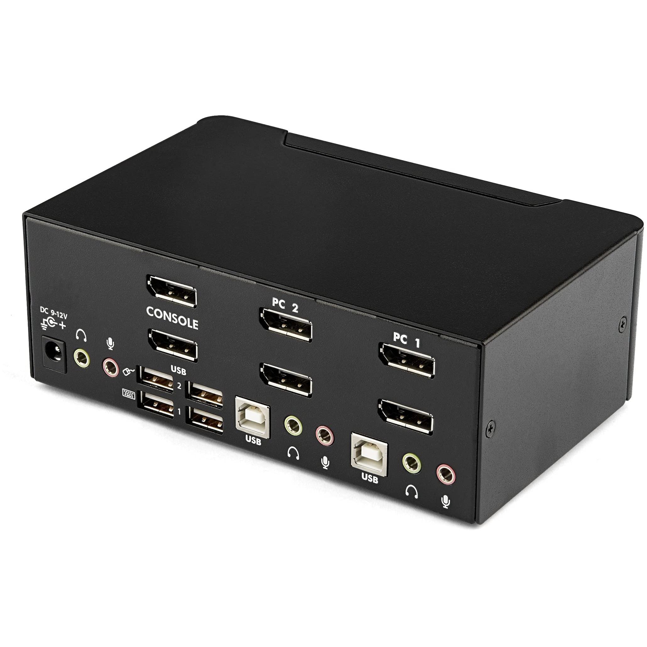 StarTech.com 2-Port DisplayPort KVM Switch - Dual-Monitor - 4K 60 - with Audio & USB Peripheral Support - DP 1.2 - USB Hub, TAA (SV231DPDDUA2)