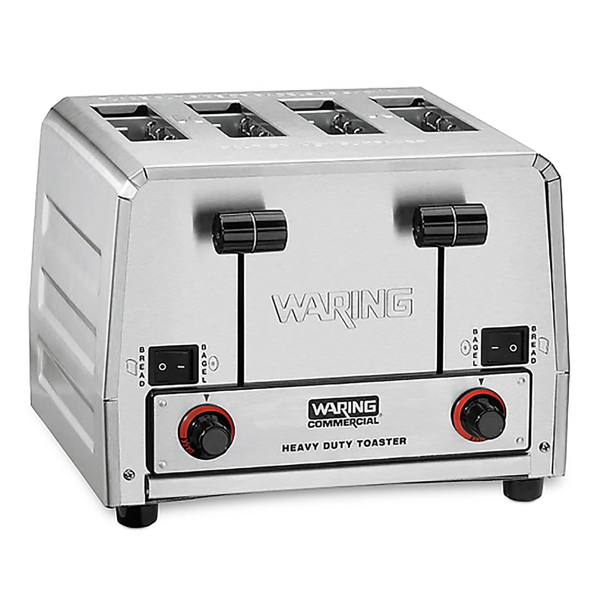 Waring Commercial WCT850RC 4-Slice Heavy Duty Commercial Pop-Up Bread/Bagel Toaster, 120V, 1800W, 5-15 Phase Plug