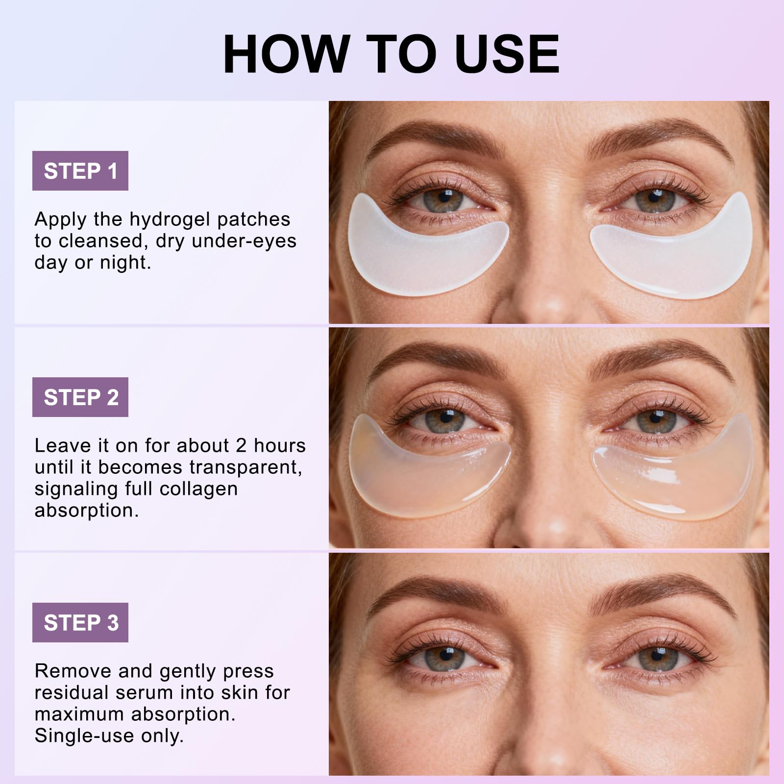 SBONFE Instant Firm Under Eye Patches - Collagen Firming & Lifting Eye Masks | Reduce Puffiness, Dark Circles, Fine Lines & Wrinkles | with Hyaluronic Acid for Hydration & Firming, 8 Pair Pack