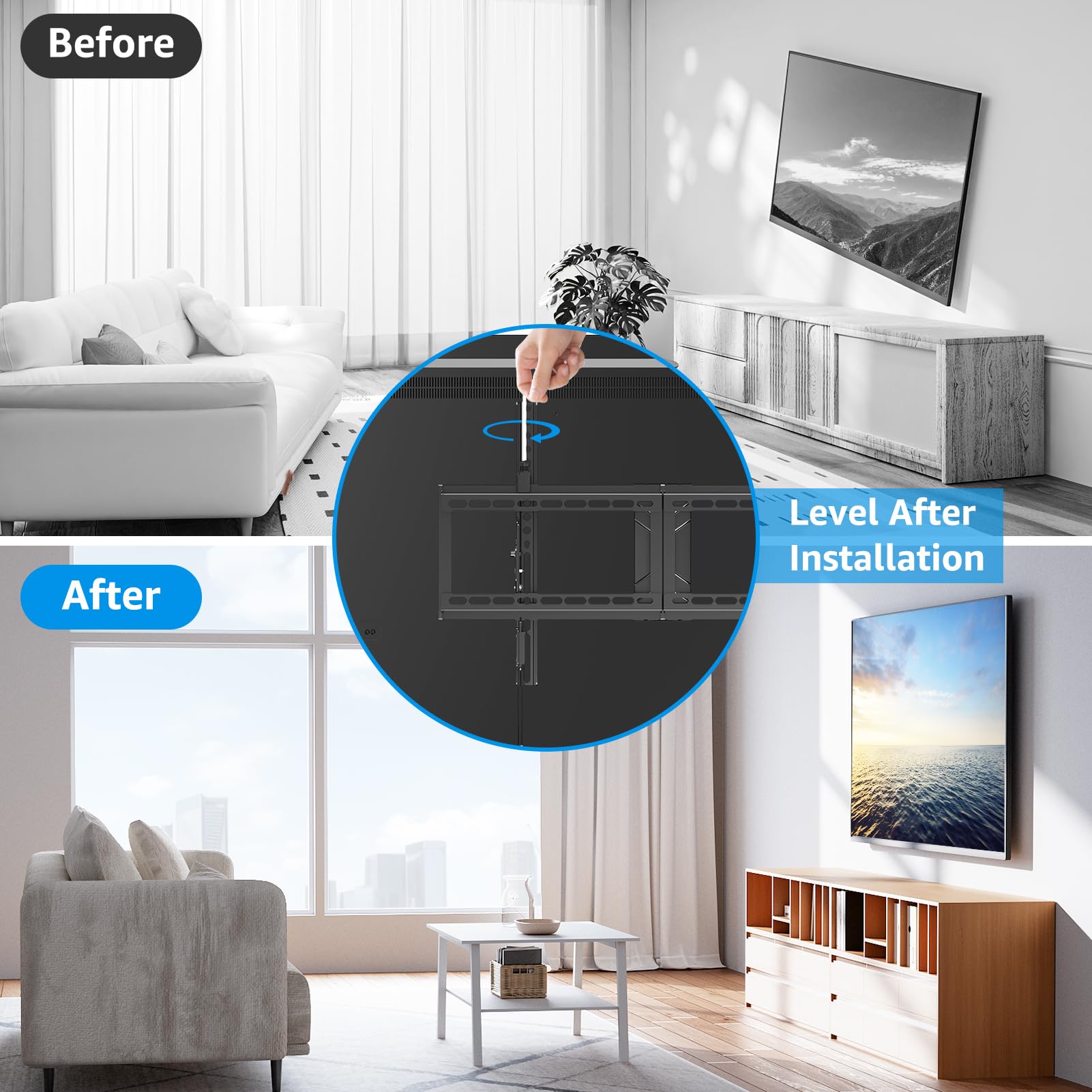 MOUNTUP Tilting TV Wall Mount Bracket for Most 37-75 Inch TV up to 99 LBS, Low Profile Tilt TV Wall Mount Max Vesa 600 x 400mm, Quick Lock and Release to Mount on 16", 18", 24" Stud