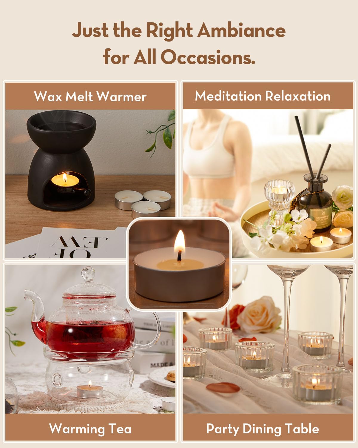 Ashlux Tea Lights Candles 100 Pack[4.5 Hours Long Burning][Burn Clean] Unscented White Tealight Candles Small Mini Tea Candles White Bulk Tea Light Candles for Wax Melt Warm Tea Coffee Power Outages