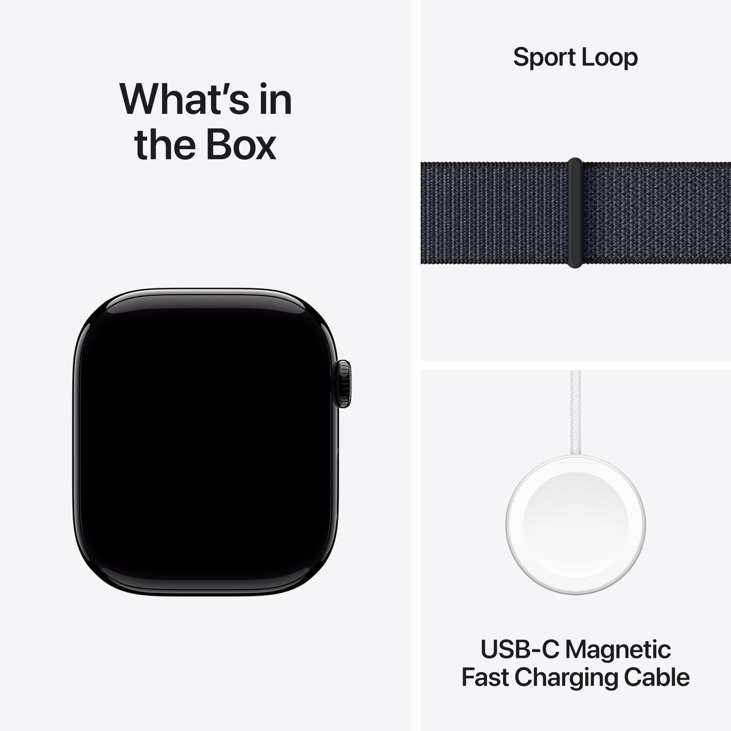 Apple Watch Series 10 [GPS + Cellular 46mm] with Jet Black Aluminium Case with Ink Sport Loop. Fitness Tracker, ECG App, Always-On Retina Display, Carbon Neutral with AppleCare+ (2 Years)