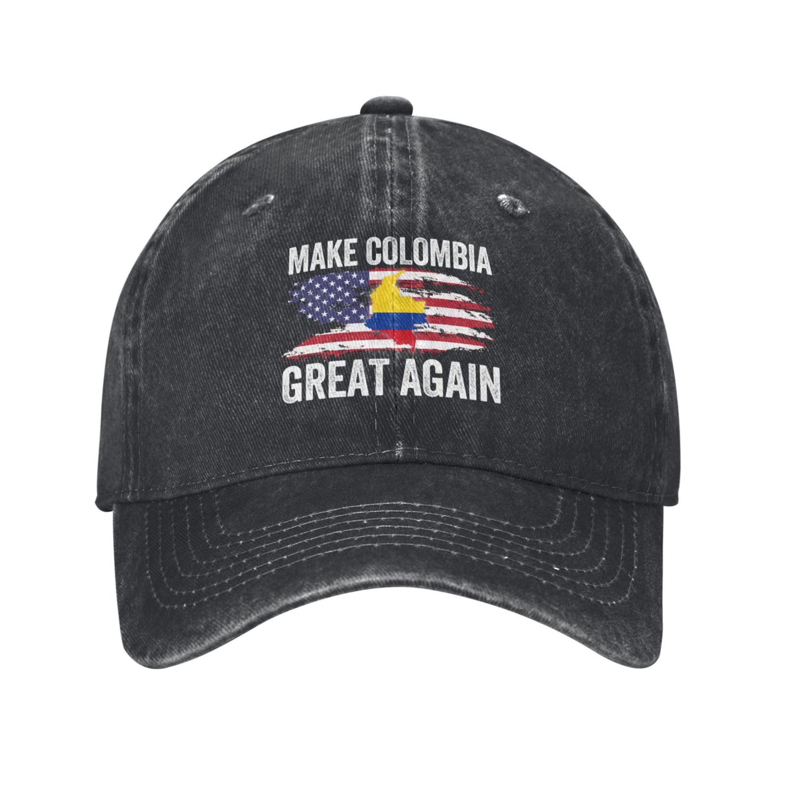 muciioa Make Colombia Great Again Hat Colombia Flag Trucker Cap for Men Women Black