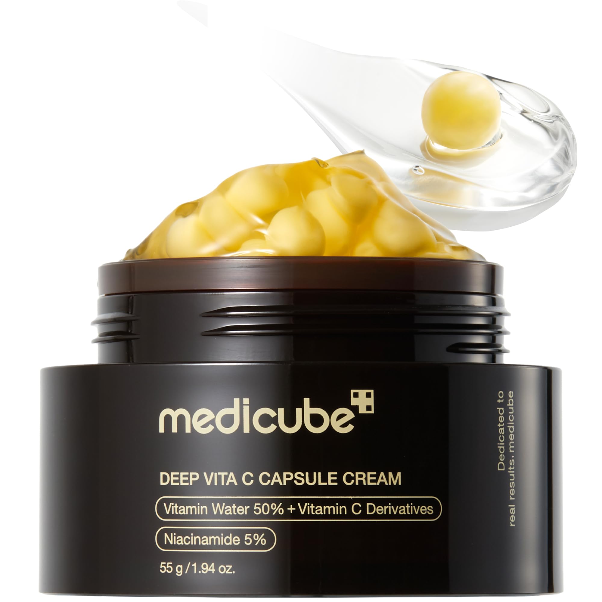 medicube Deep Vitamin C Golden Capsule Face Moisturizer - Liposome Capsules For Wrinkles, Skin Radiance - Transparent Gel for Glow Hydration - Korean Skin Care 1.94 oz