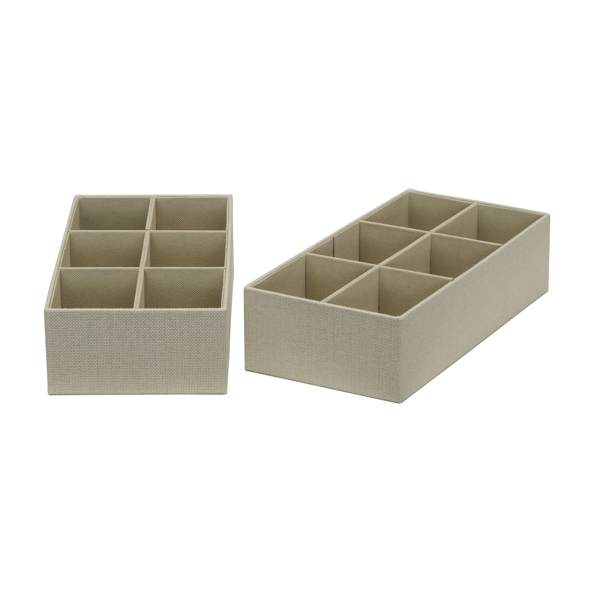 Household Essentials 3 Piece Starter Set, Cream Drawer Organizer