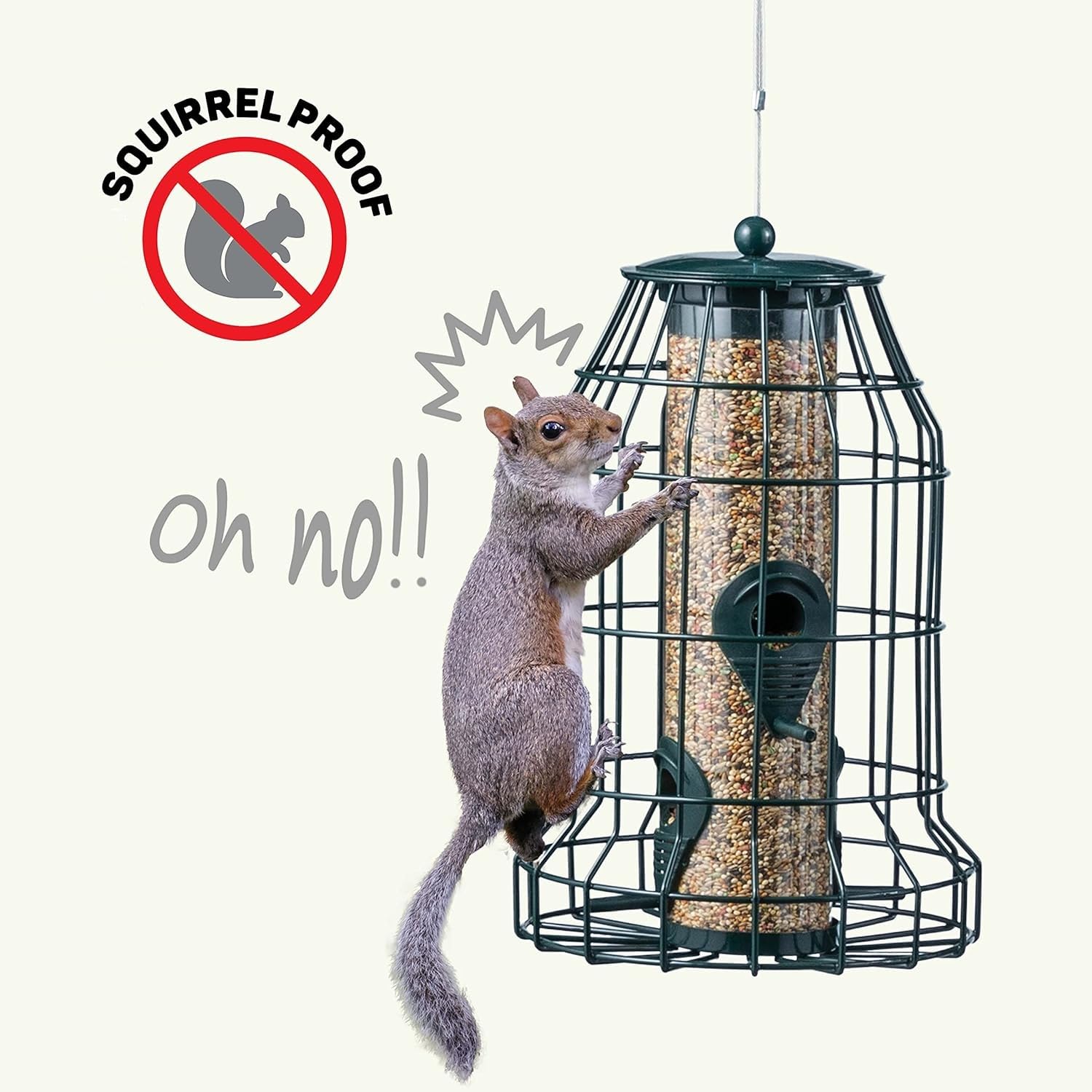 Squirrel Resistant Bird Feeders 22 oz. Bird Feeder with 4 Perches for Small Backyard Birds ONLY. Bird Feeder Squirrel Proof/Chew Proof/Rustproof. Fill with Wild Bird Seed for Outside Feeders