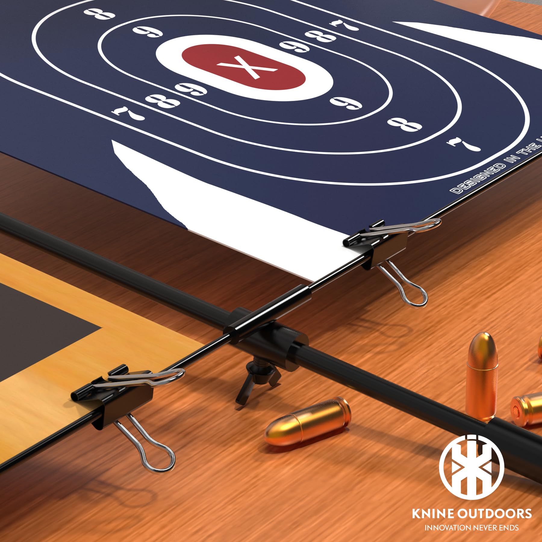 KNINE OUTDOORS Adjustable Shooting Target Stands, Paper Target Stand with 8 Metal Clips for Shooting Range, Adjustable Range from 3.2 to 26.0 Inches (2 Pack)