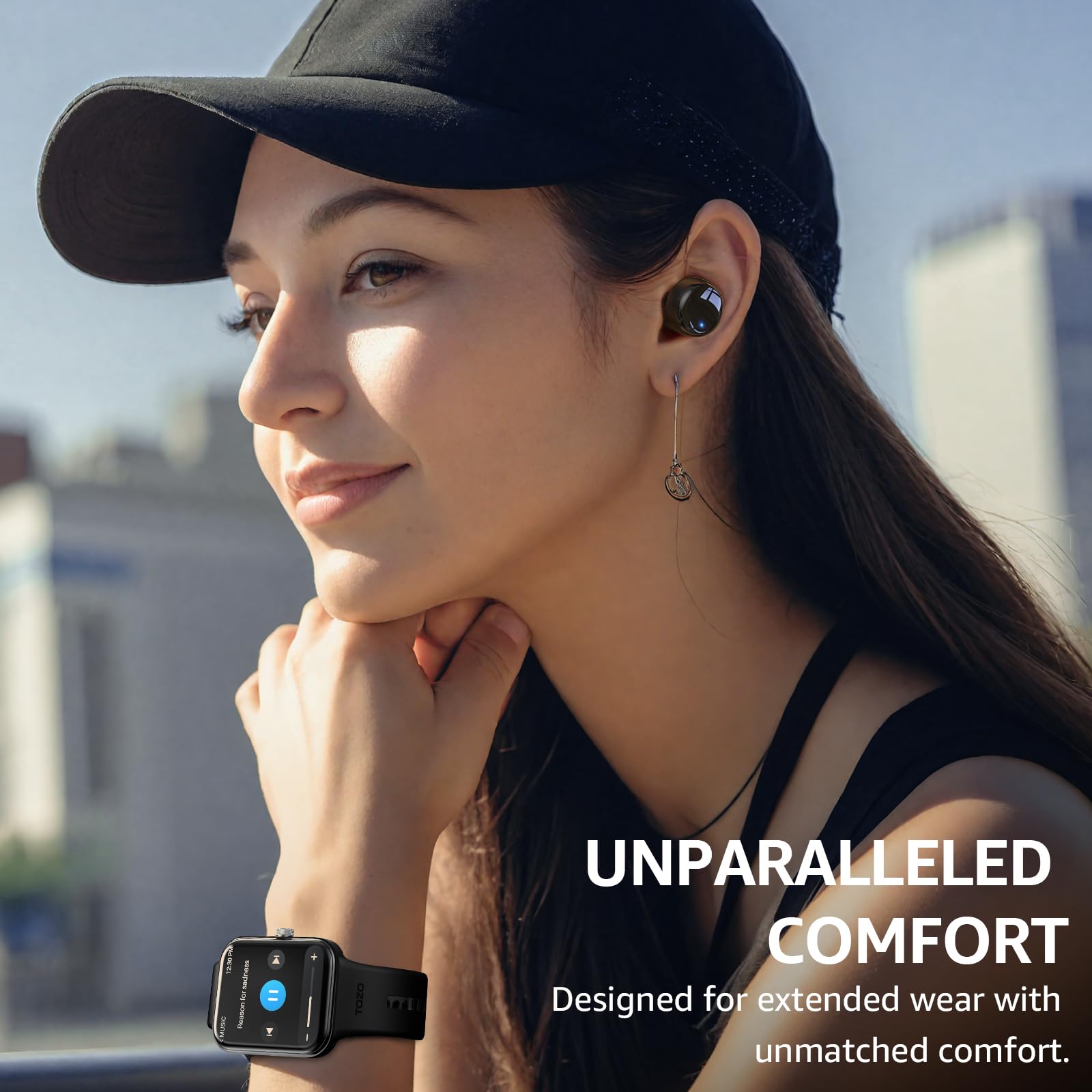 TOZO T6 (Ergonomic Edition) Wireless Earbuds Bluetooth 5.3 Headphones, Ergonomic Design in-Ear Headset, 50Hrs Playtime with Wireless Charging Case, APP EQ Customisable, IPX8 Waterproof, 2024 Version