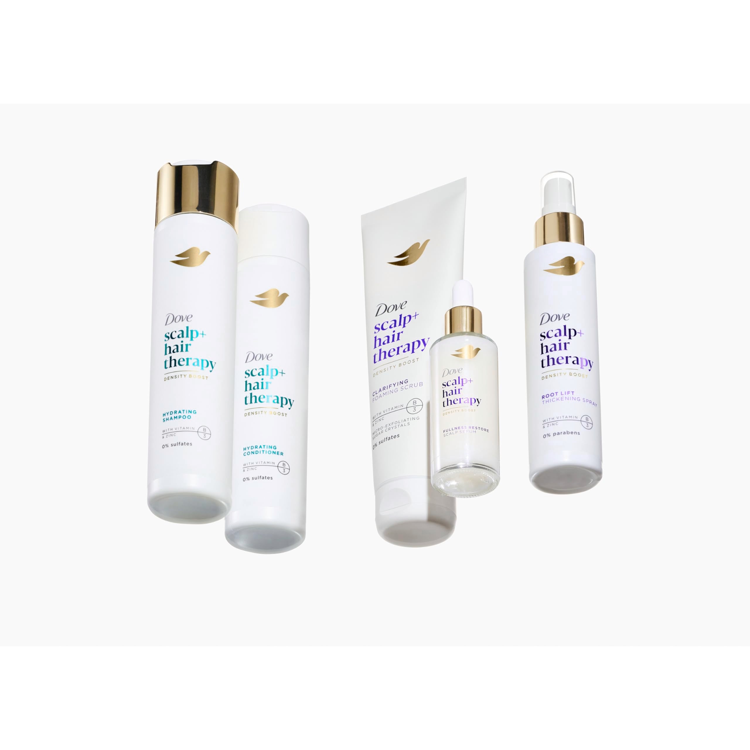 Dove Density Boost Serum with Vitamin B3, Zinc and 0% Sulfates - Hair Fullness Restorer for Visibly Boosting Hair Density, 2 oz