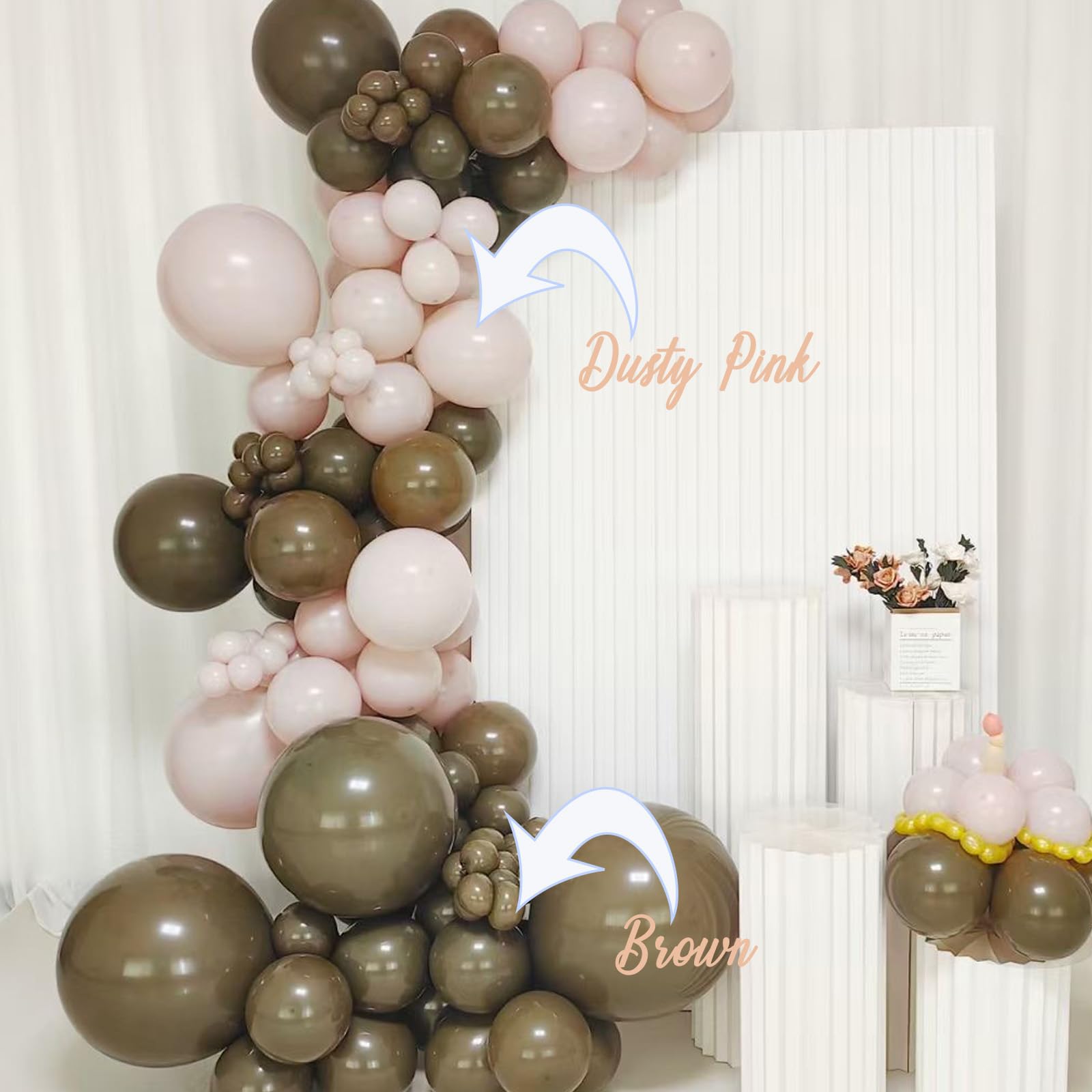 Scmdoti Dusty Pink Balloons - Different Sizes 18, 12, 10, 5 Inches - Pink Balloon Garland Arch for Birthday, Baby Shower, Wedding, Graduation Parties