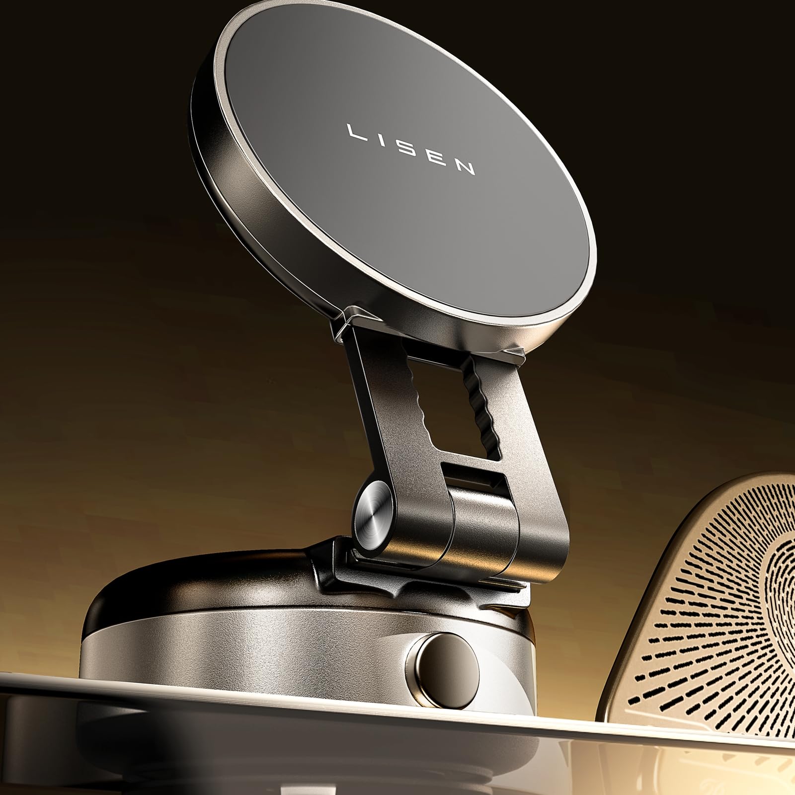 LISEN for iPhone 17 Portable Electric Vacuum Suction Phone Holder for Car MagSafe, Magnetic Phone Holder for Car Suction Cup Phone Mount Foldable for iPhone 17 Pro Max Air /16/15/14/13/12