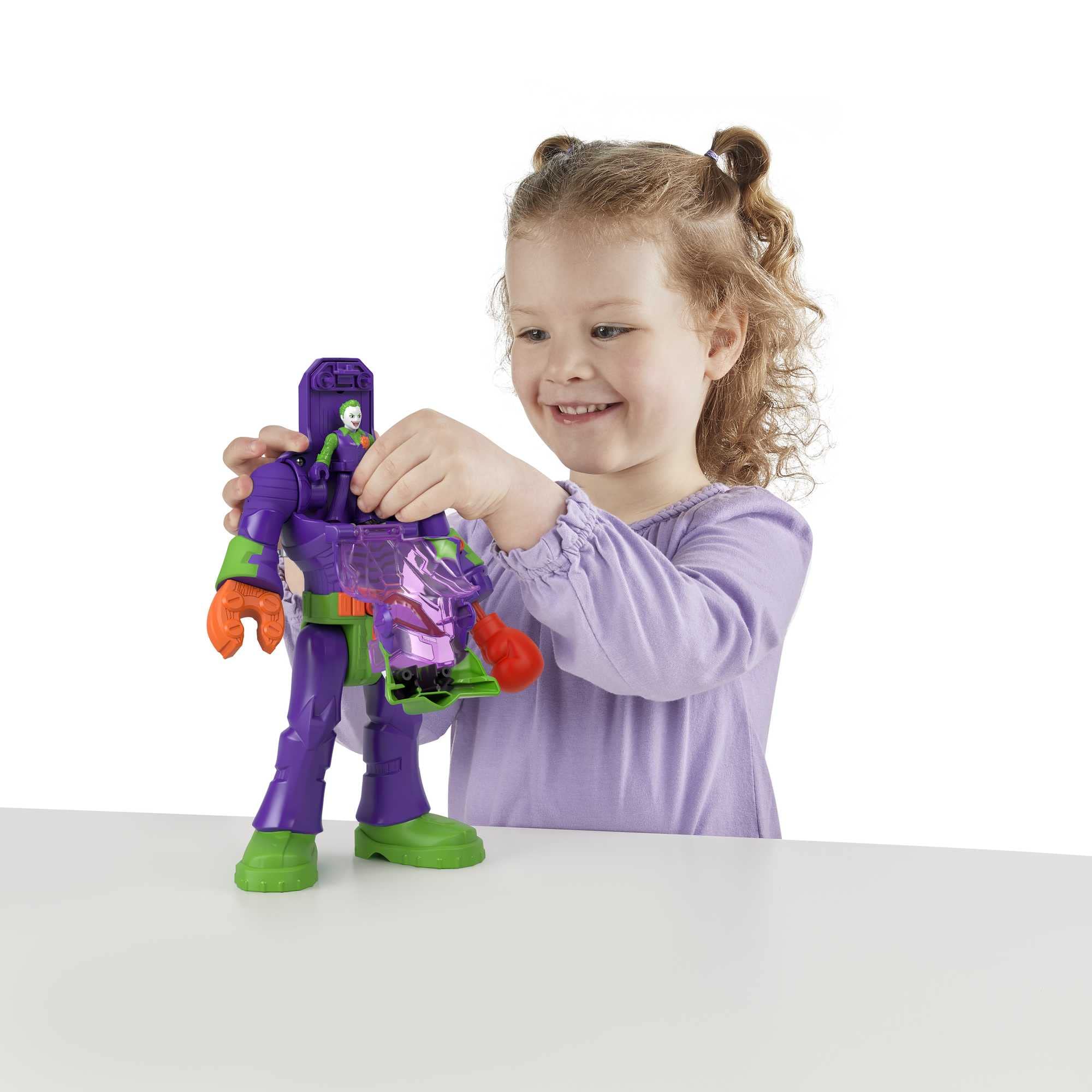 Fisher-Price Imaginext DC Super Friends Robot Toy, The Joker Insider & LaffBot 12-Inch with Lights Sounds & Figure for Kids Ages 3+ Years