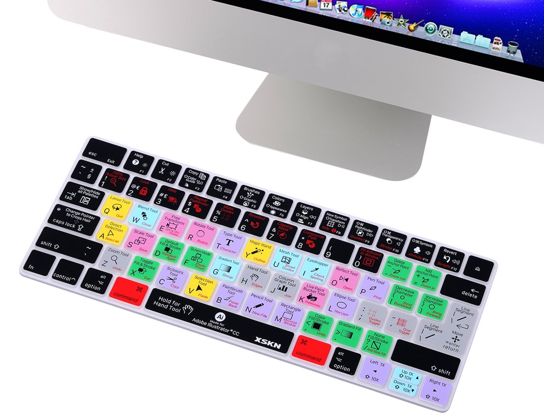 XSKN Adobe Illustrator CC AI Shortcut Silicone Cover Skin for Apple Magic Keyboard US EU Layout Both (MLA22LL/A) (MLA22B/A)