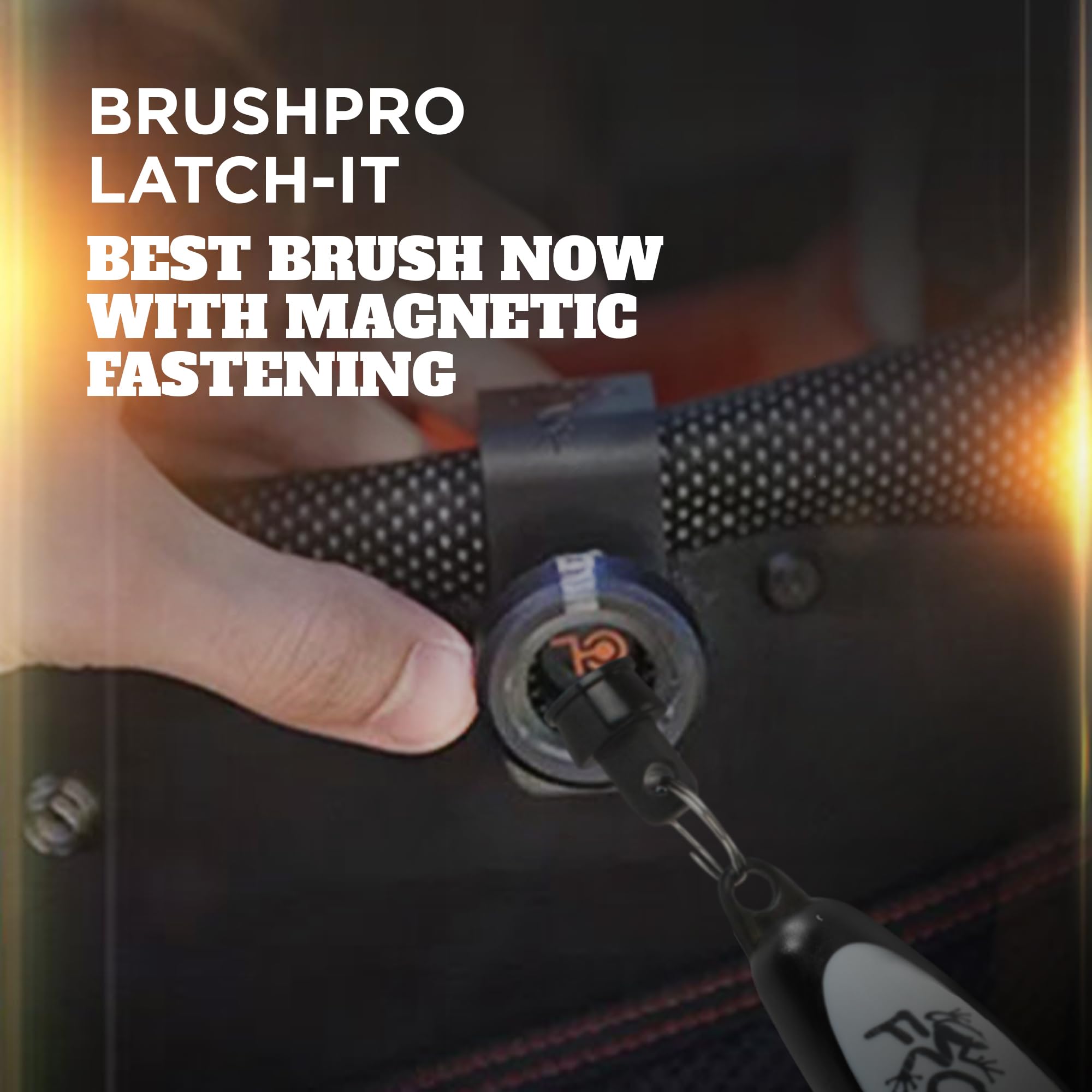 Frogger BrushPro Latch-It Golf Club Cleaner, Ergonomic Grip and Latch-it Magnet, Gray - Professional Golf Club Brush and Groove Cleaner for Golfers