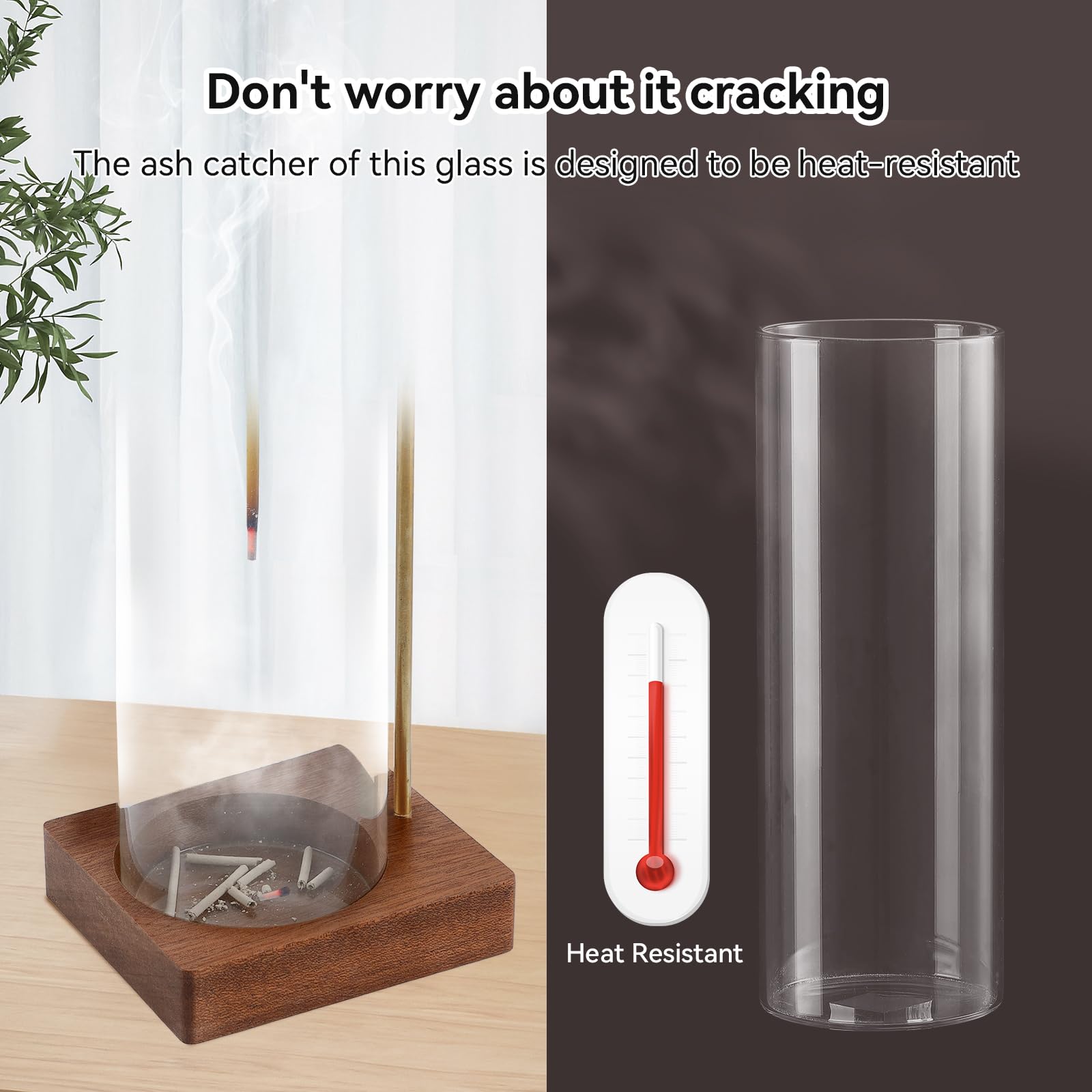 2 Pack Durmmur Incense Holder for Sticks, Insence-Stick Holder Ash Catcher with Removable Glass [Anti-Ash Flying],Mess-Free Incense Burner Holder,Perfect for Meditation Yoga Relaxation,Home Decor