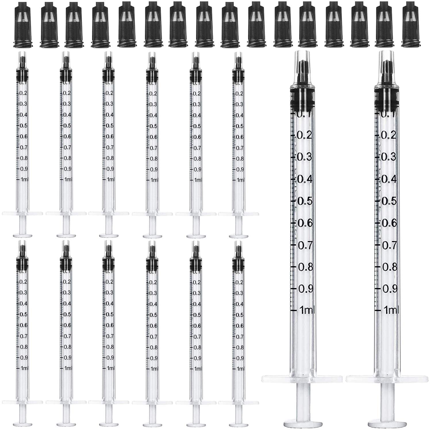 1ml Syringes with Caps (Pack of 100)