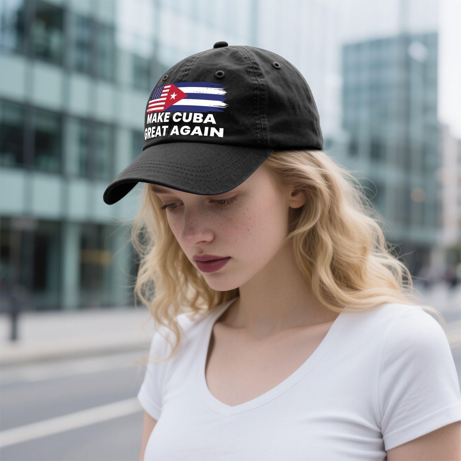 Make Cubas Great Again Hats for Men Aesthetic Washed Distressed Baseball Cap
