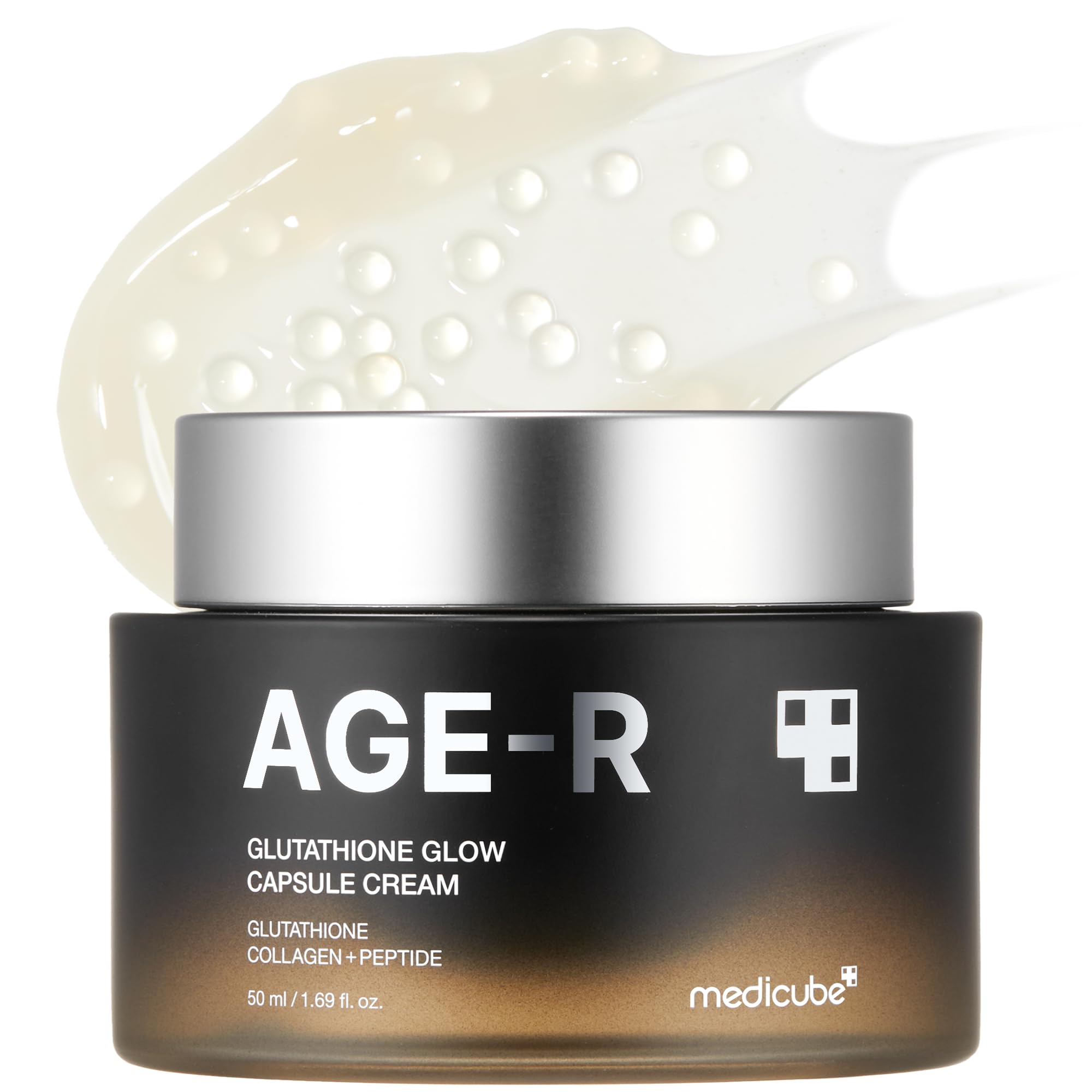 medicube AGE-R Glutathione Glow Capsule Facial Cream - Instant Lifting Moisturizer - Collagen Peptide For Hydrating Glow - Improve Blemishes, Uneven Skin Tone - Korean Skin Care 1.69 fl.oz