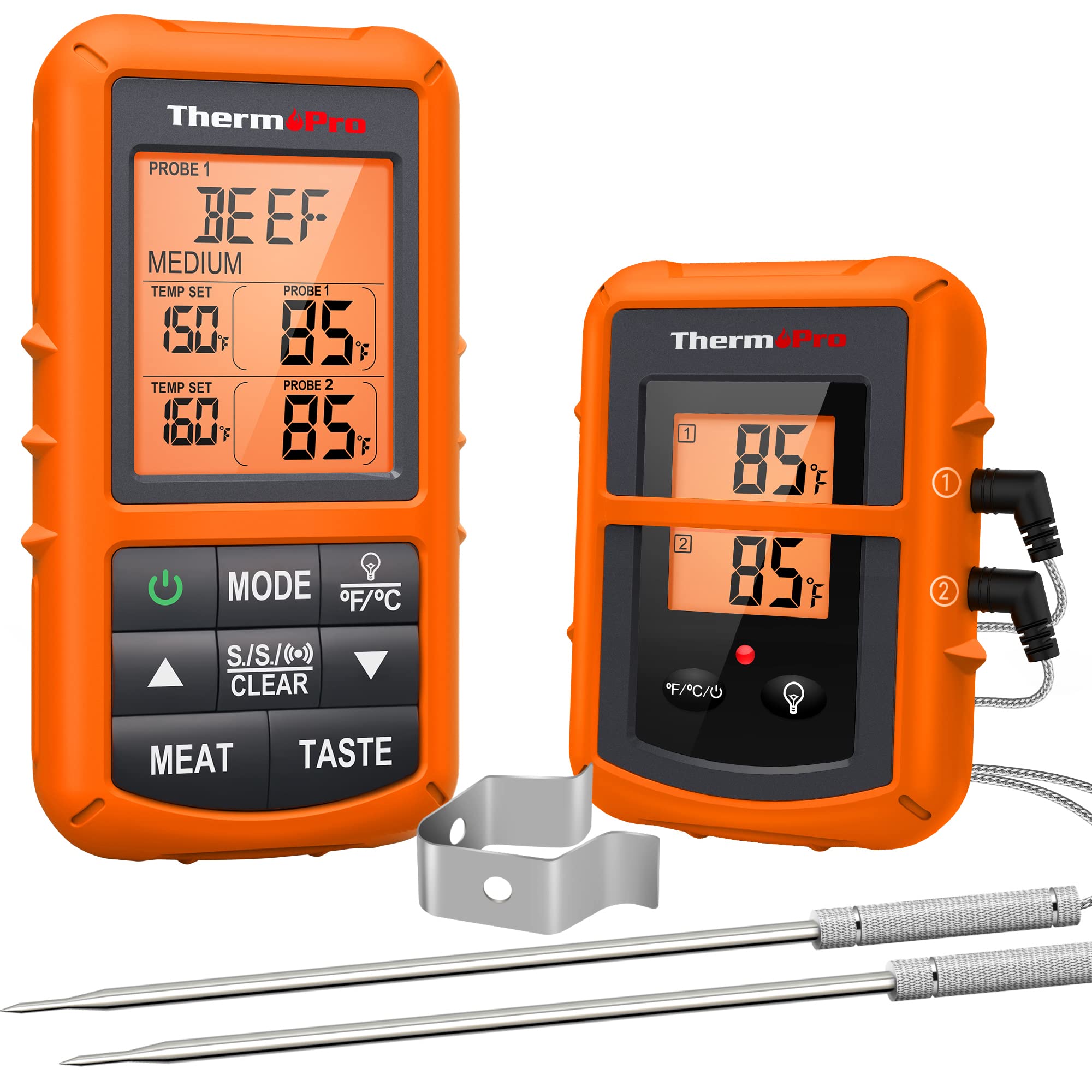 ThermoPro TP20 500FT Wireless Meat Thermometer with Dual Meat Probe, Digital Cooking Food Meat Thermometer Wireless for Smoker BBQ Grill Thermometer