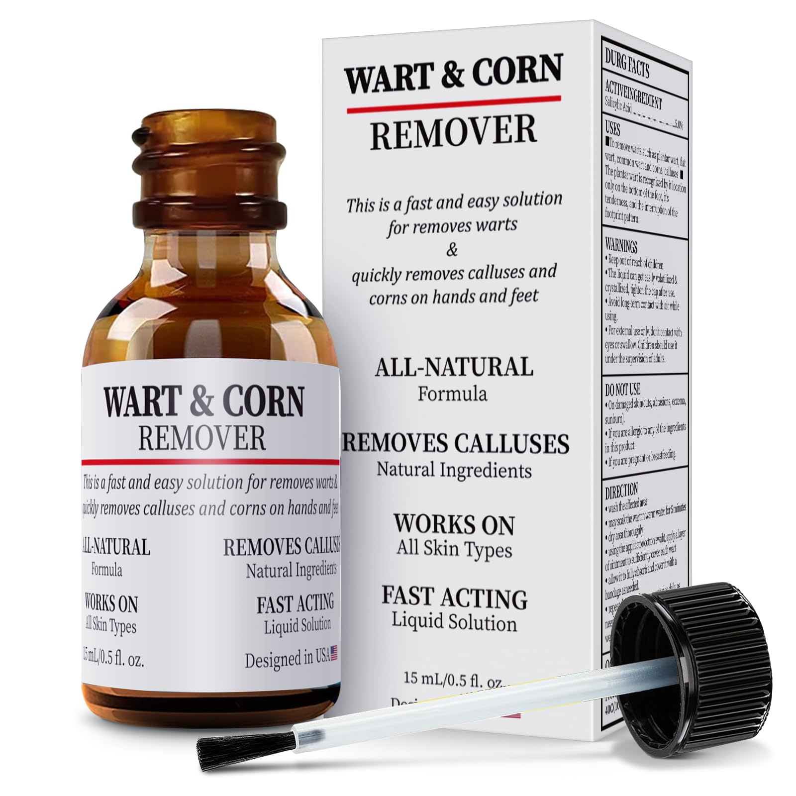 WABRINY Wart & Corn Remover, Smoothes Skin Gentle Fast Acting Liquid Freeze Off Wart Removal for Plantar Wart Flat Warts and Corns, at-Home Skin Tag Remover-1120-J1