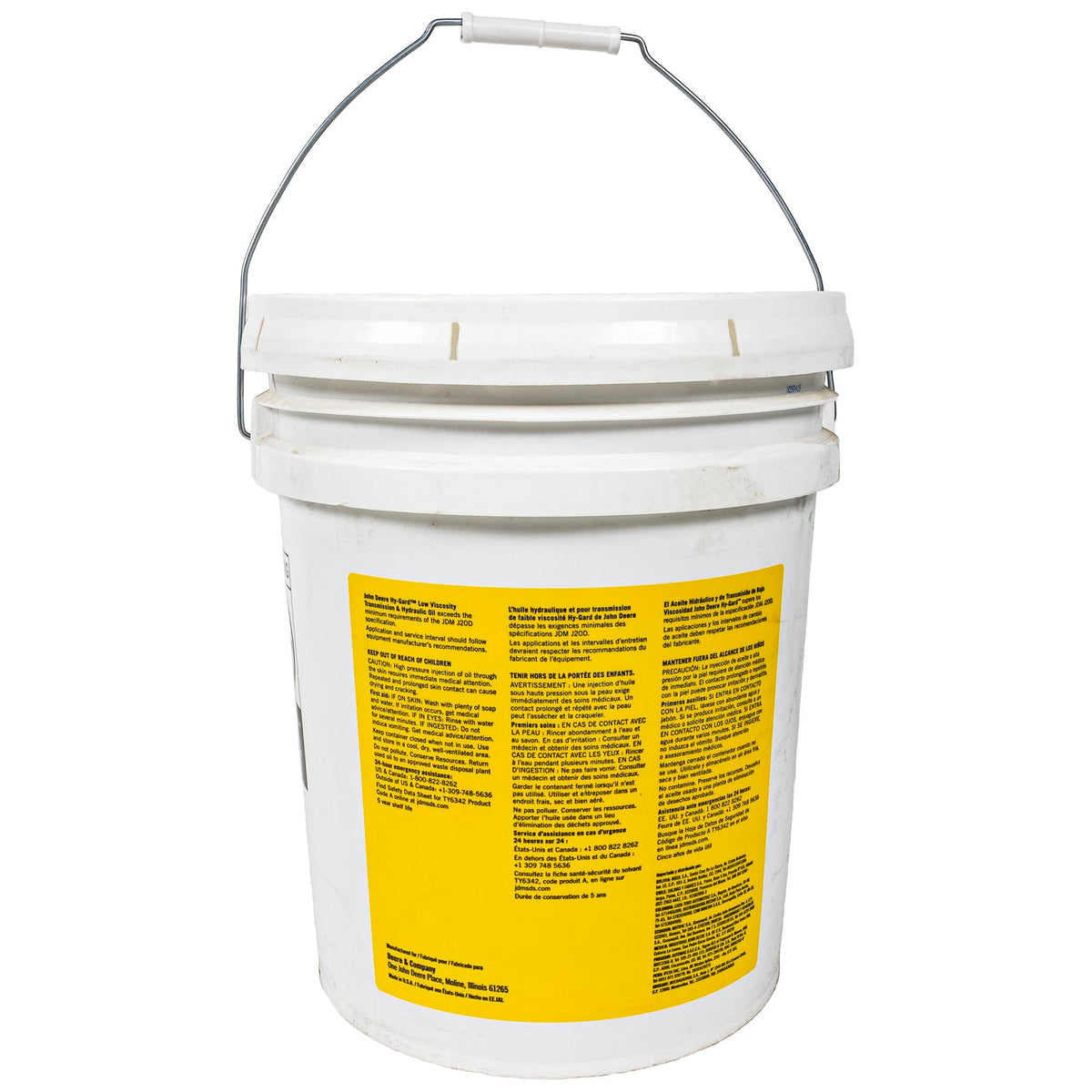 John Deere Low Viscosity Hy-Gard Transmission and Hydraulic Oil 5 Gallon Bucket TY6342