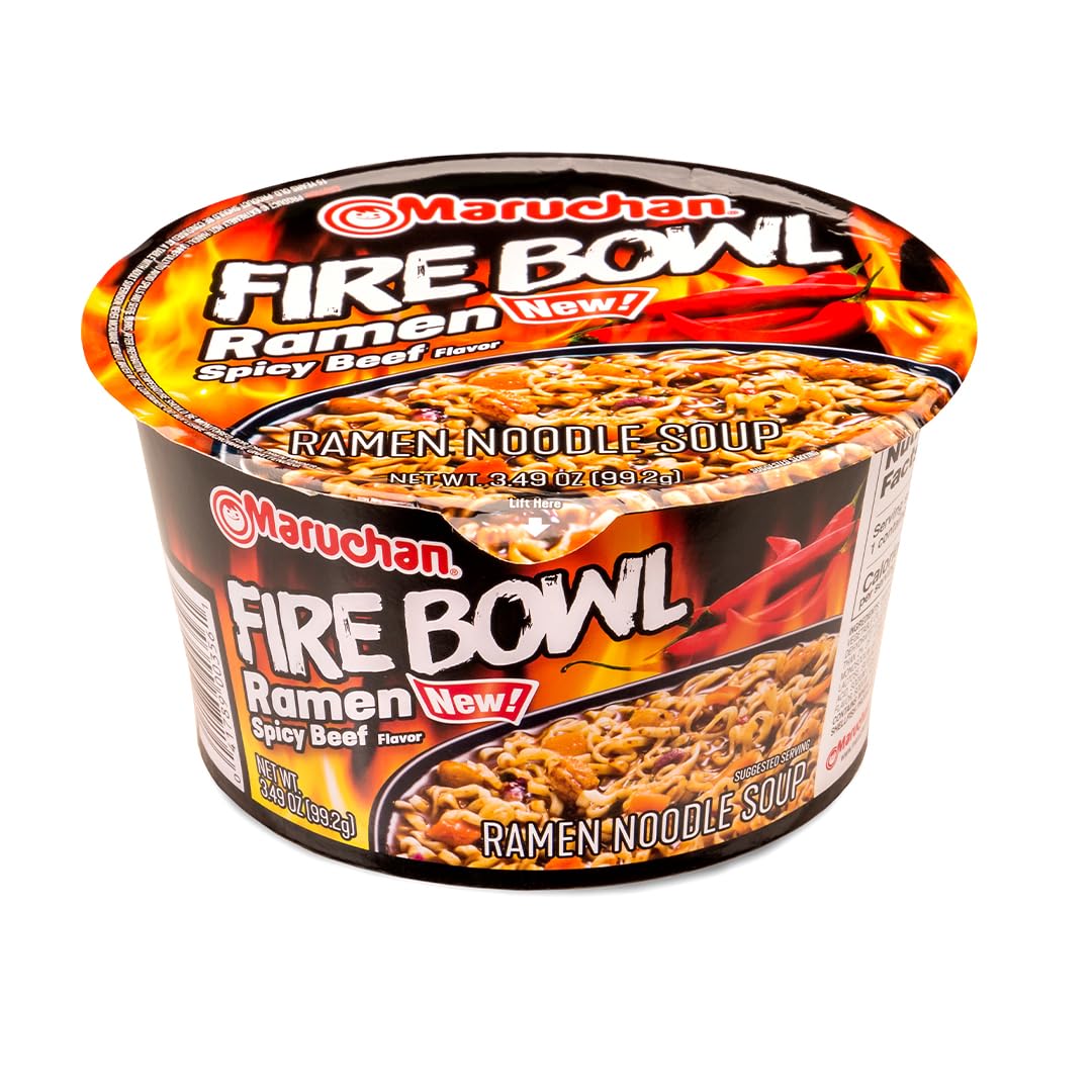 Maruchan Bowl Fire Spicy Beef Flavor, 3.49 Ounce (Pack of 6)