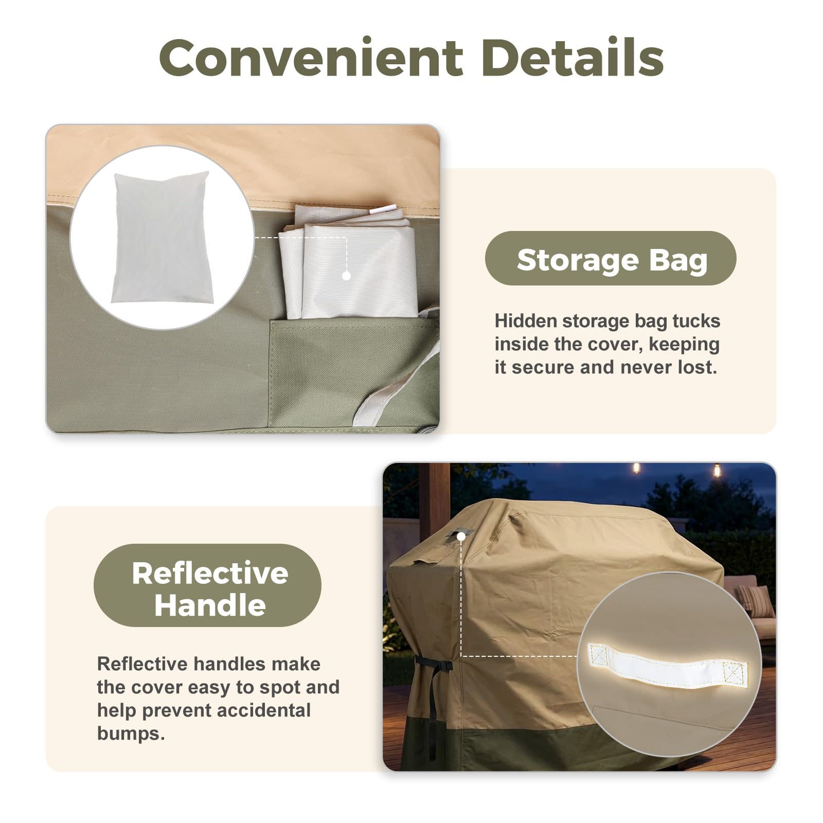 BBQ 3-6 Burners Gas Grill Cover 65 Inch, 600D Waterproof Polyester Barbecue Grill Cover with Adjustable Buckle Straps and Attached Storage Bag