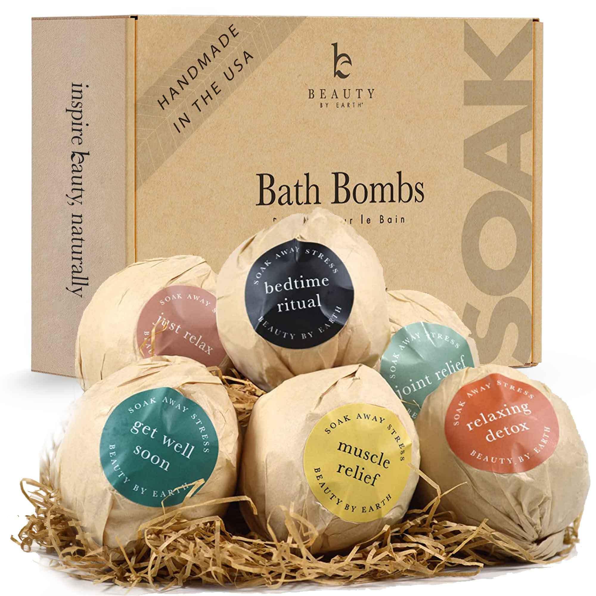 Bath Bomb Gift Set - USA Made with Natural & Organic Ingredients, Relaxing Gifts for Women & Men, Spa Gifts & Stocking Stuffers for Women, Luxury Gift Ideas, Bath Bombs for Wife & Kids