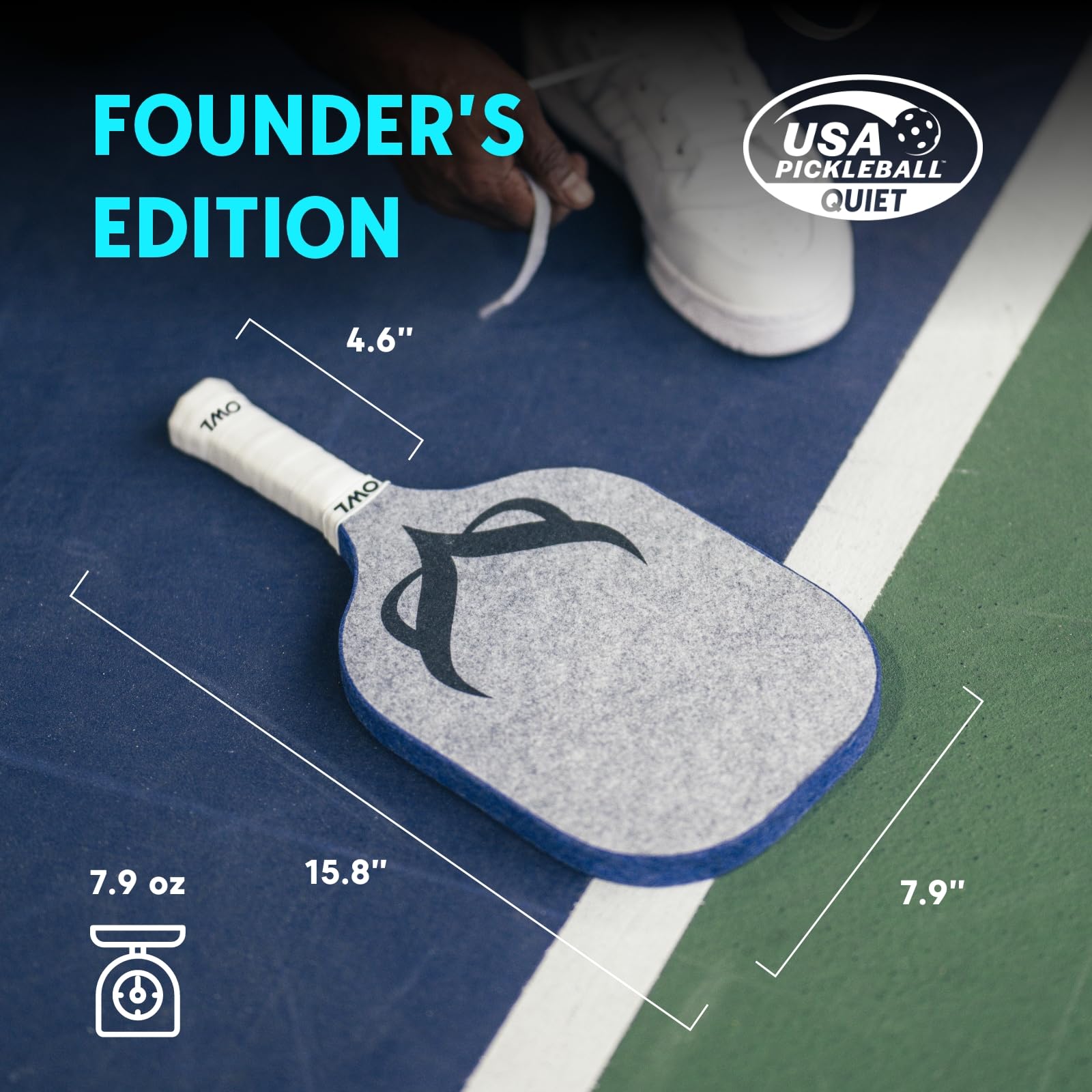 The OWL Paddle, Founder’s Edition, Premium Pickleball Paddle - Exclusive Limited Edition Paddle, Revolutionary Pickleball Paddle - Quiet Pickleball Paddle, 50% Less Noise - Great Control, Spin & Touch