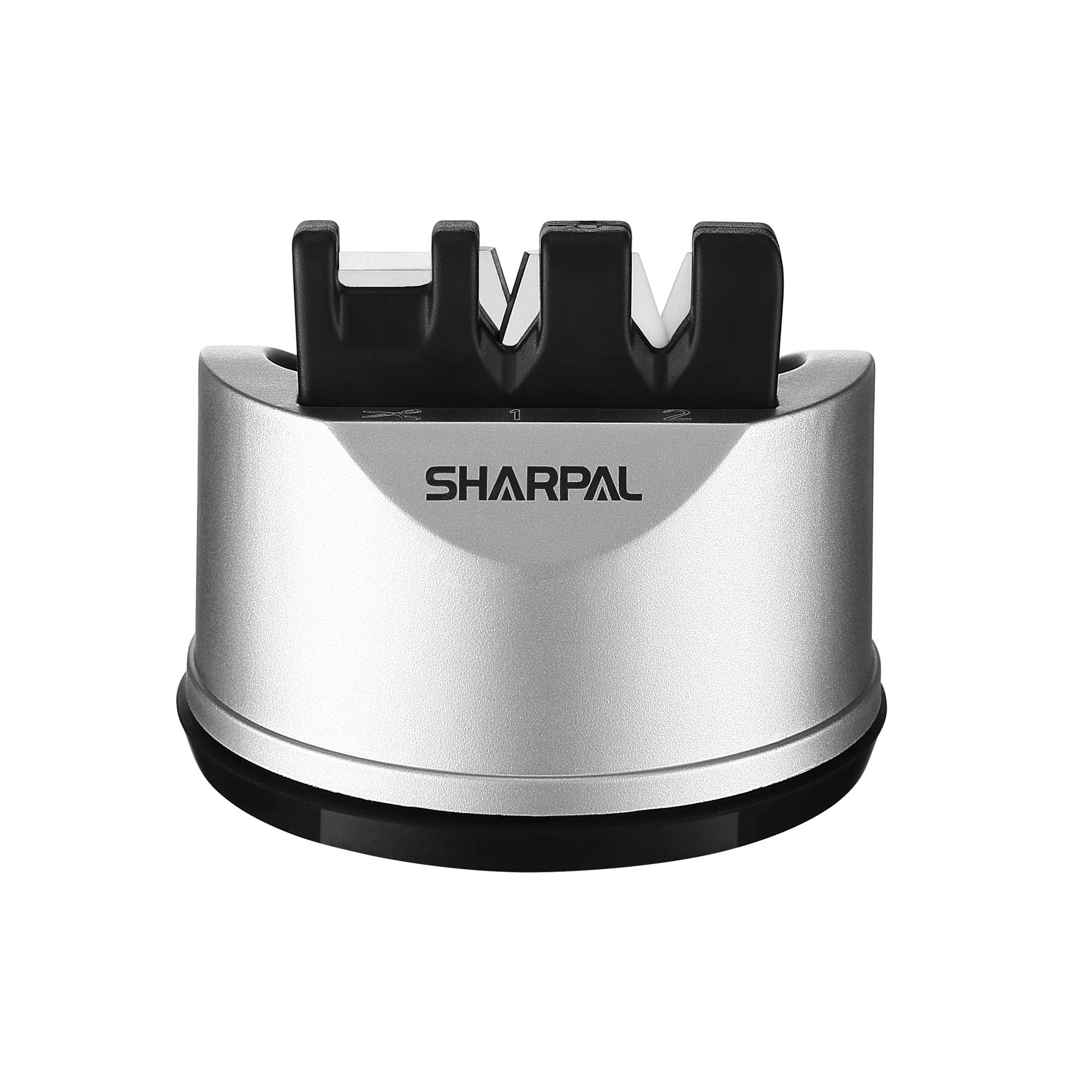 SHARPAL 191H Pocket Kitchen Chef Knife Scissors Sharpener for Straight & Serrated Knives, 3-Stage Knife Sharpening Tool Helps Repair and Restore Blades