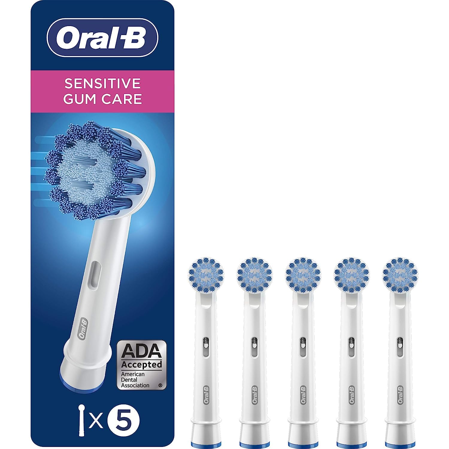 Oral-B Sensitive Gum Care Electric Toothbrush Replacement Brush Heads, 5 Count