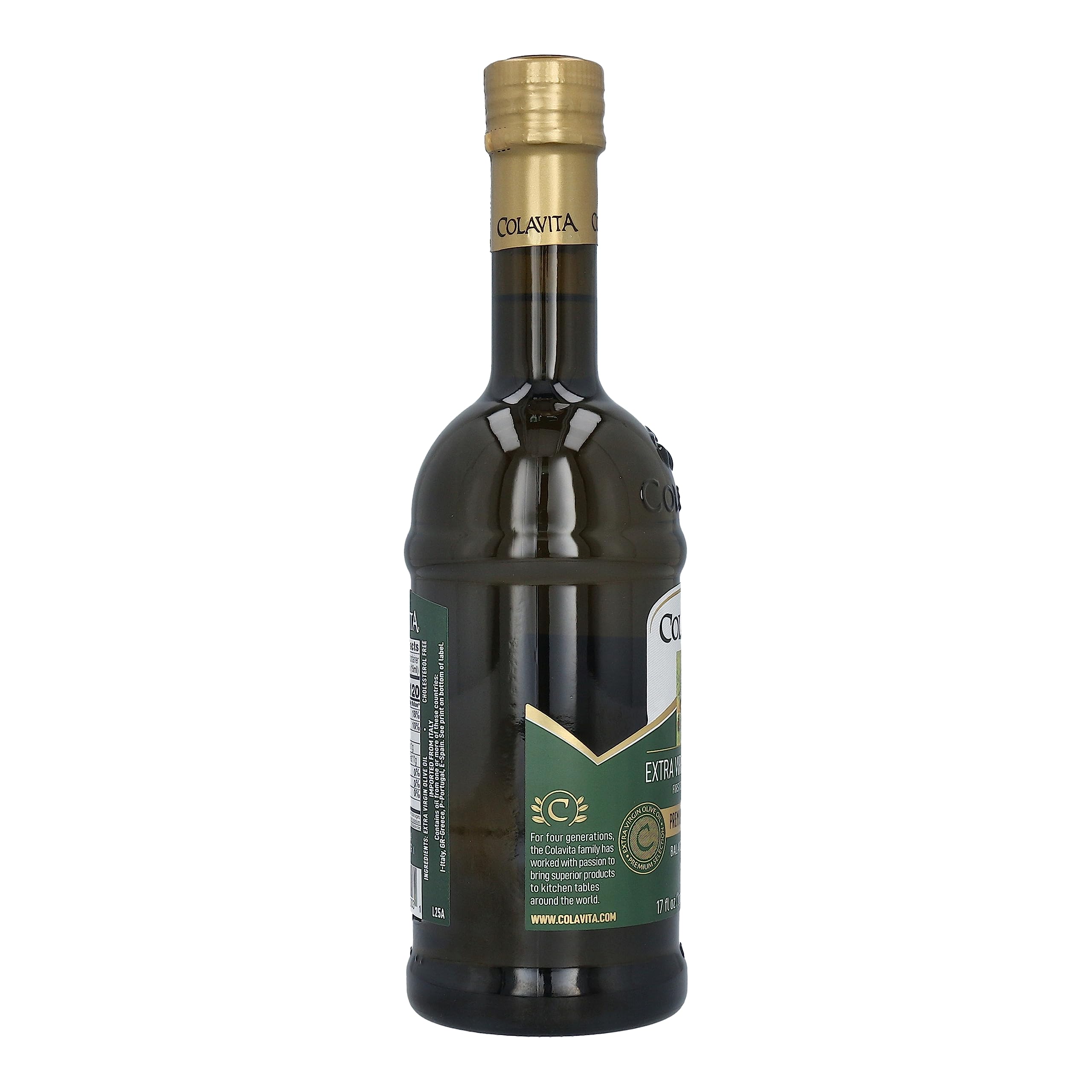 Extra Virgin Olive Oil - Colavita - Premium Selection - First Cold Pressed EVOO - 17oz Glass Bottle