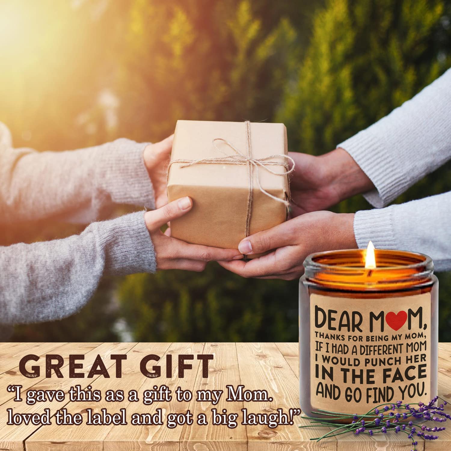 Gifts for Mom from Daughter,Son - Mom Birthday Gifts - Birthday Gifts for Mom - Mothers Day Gifts for Mom, Mom Gifts for Step Mom,Mother in Law,Elderly Mom - Soy Wax Candles (Soy Wax, Dear Mom)