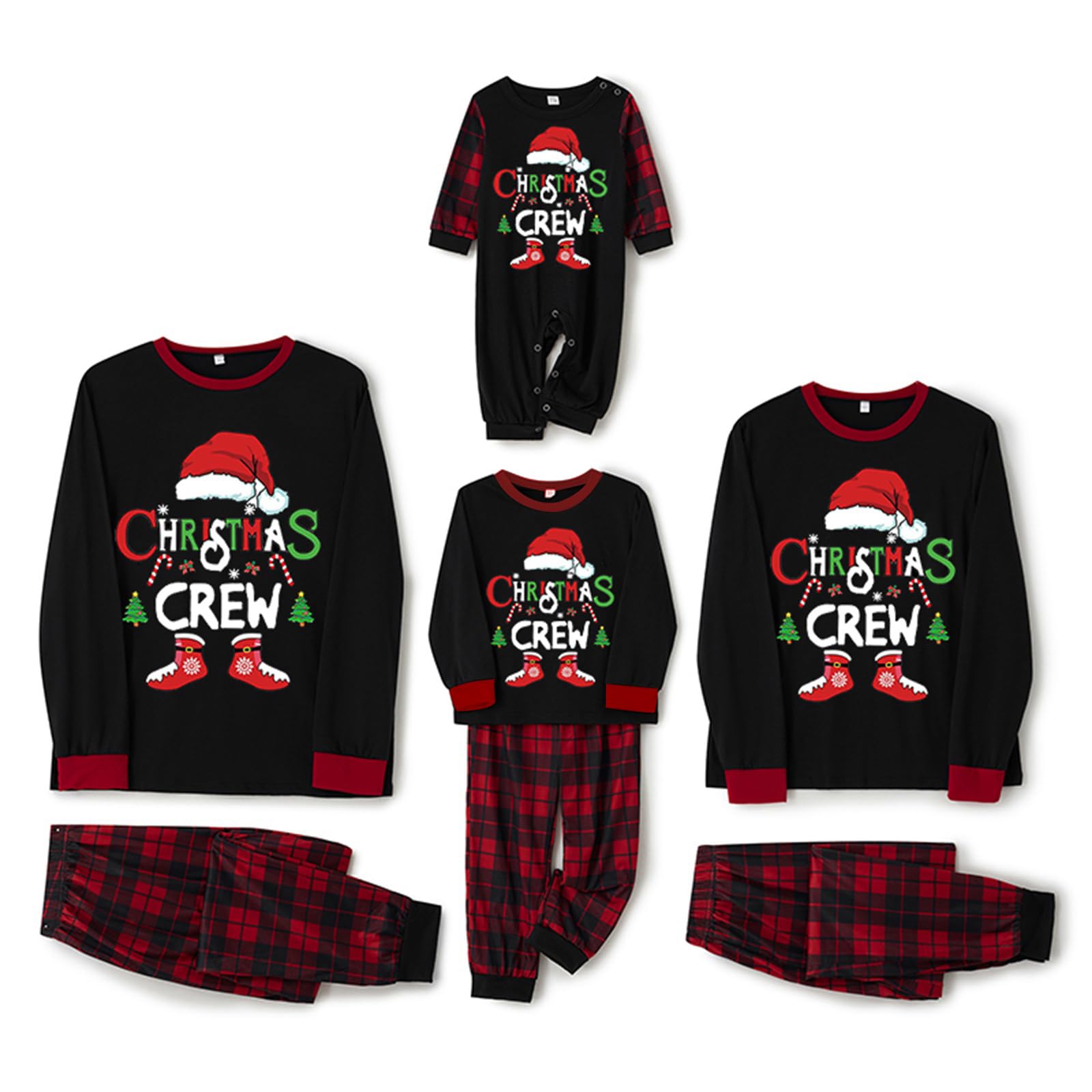 OAKFashion Christmas Family Pajamas Sets, Christmas Family Matching Pajamas Sleepwear Pjs Xmas Jammies Holiday(&b-11, Kids, 10 Years)