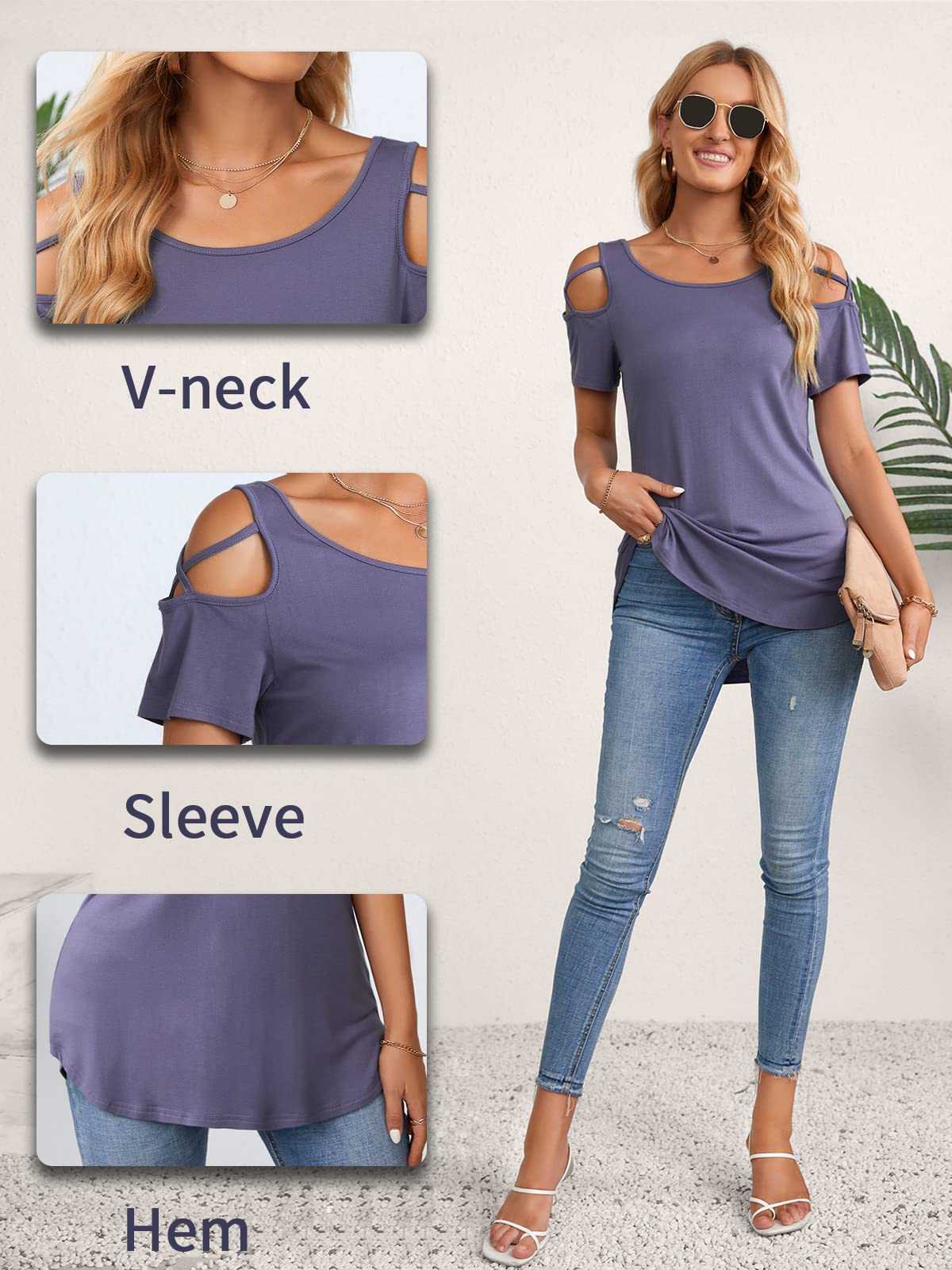 NILOUFO Women Cute Dressy Short Sleeve T Shirts Summer Casual Tunics Blouse Tops (02-White, Medium)